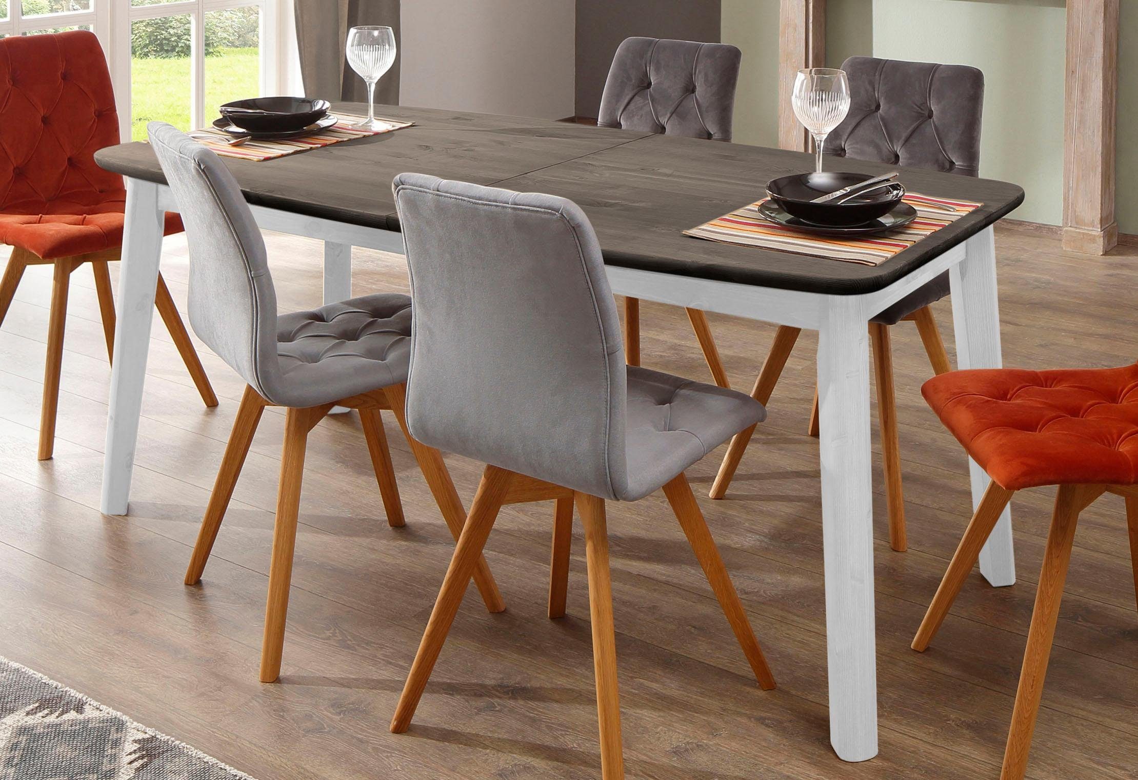 Home affaire Esstisch "Palermo" mit Auszugfunktion, aus Massivholz, FSC zer günstig online kaufen