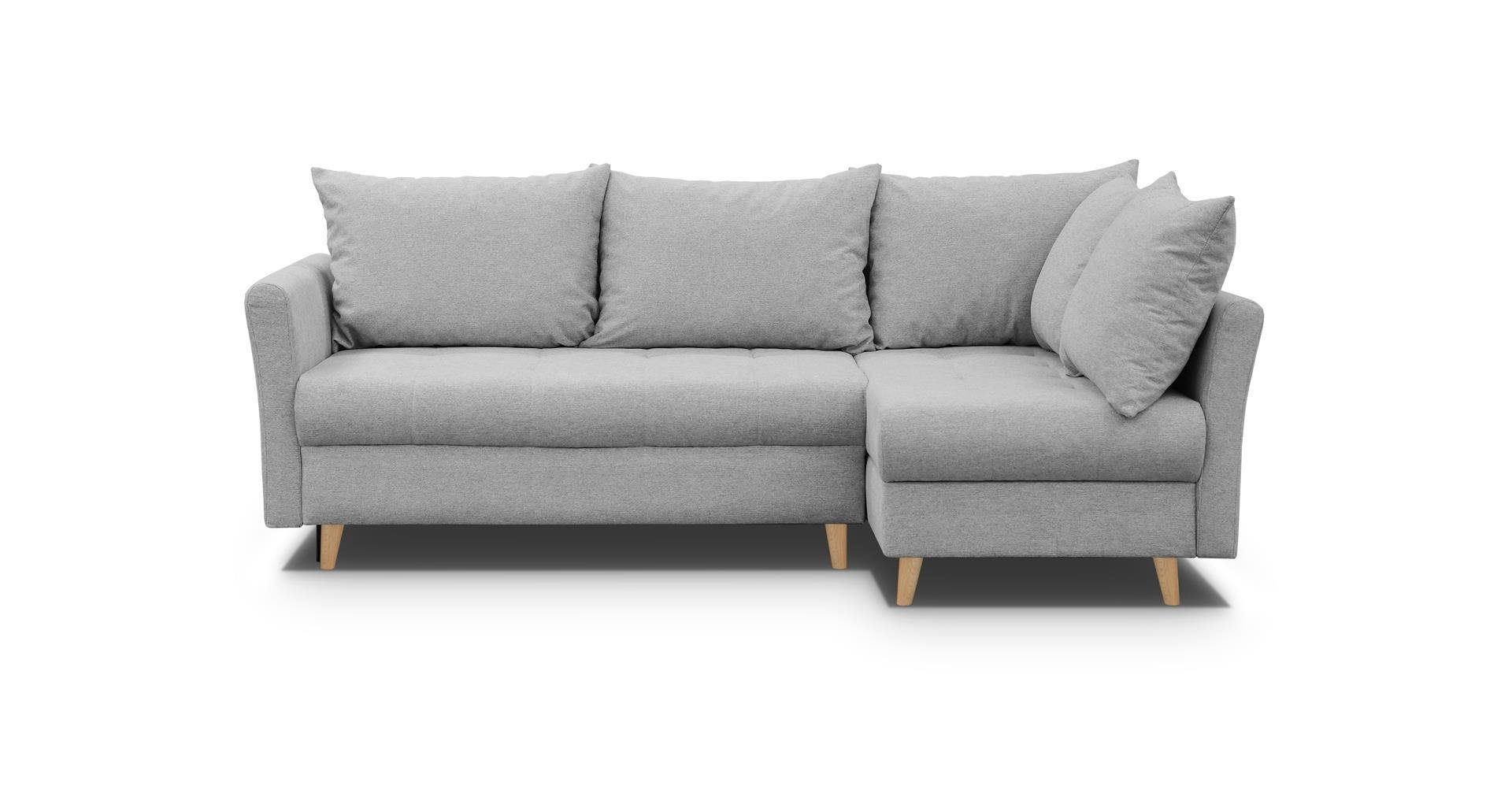 MOEBLO Ecksofa Amigo, mit Schlaffunktion mit Bettkasten Eckcouch Wohnlandschaft Sofa mit Ottomane Eckgarnitur Polsterecke, (BxTxH):233x148x90cm
