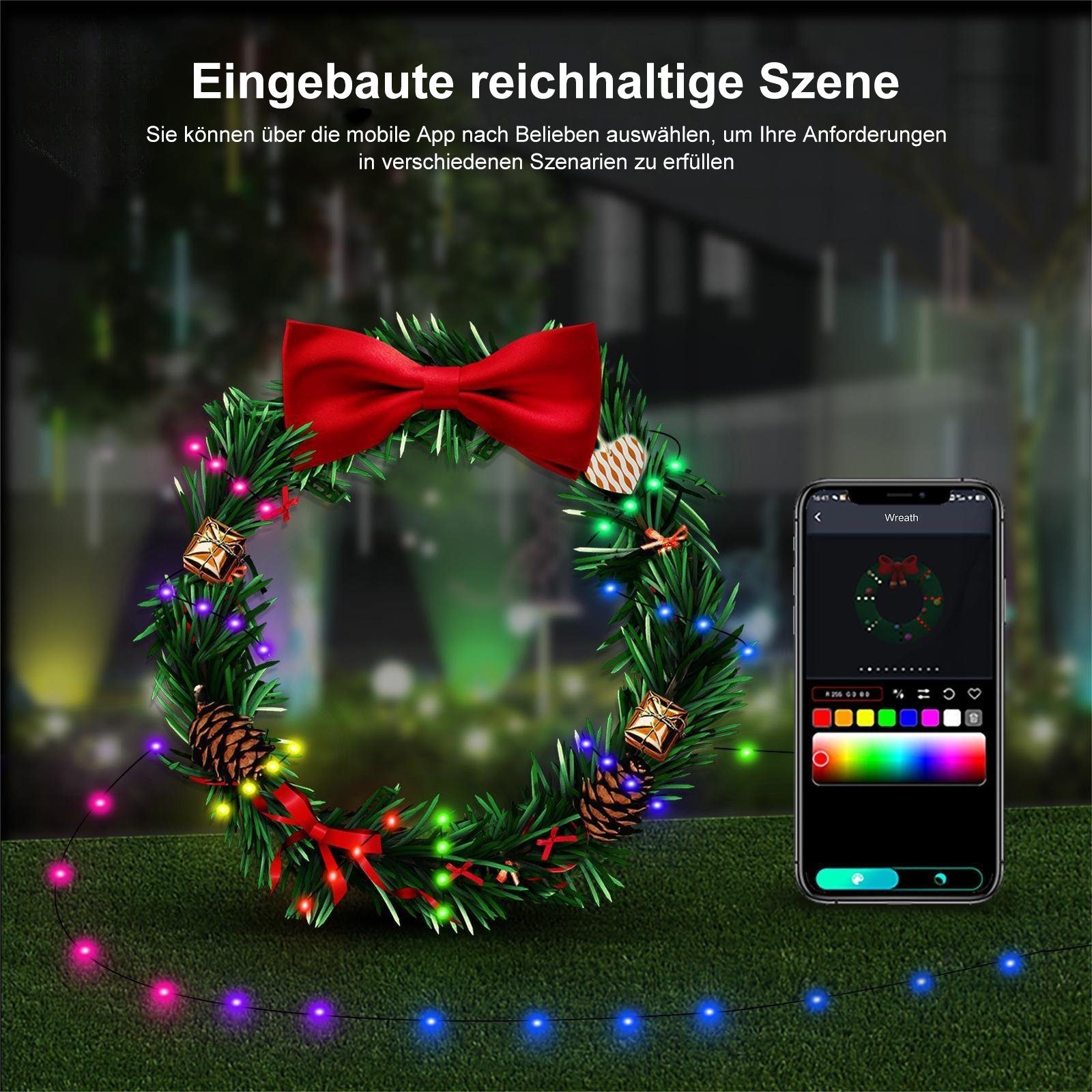 VIVIHEYDAY LED-Lichterkette RGB Smart, Bunt Lichterkette mit Fernbedienung & App Steuerung, Musik Sync, Lichtschlauch, Fairy Lichterkette für Weihnachten Deko