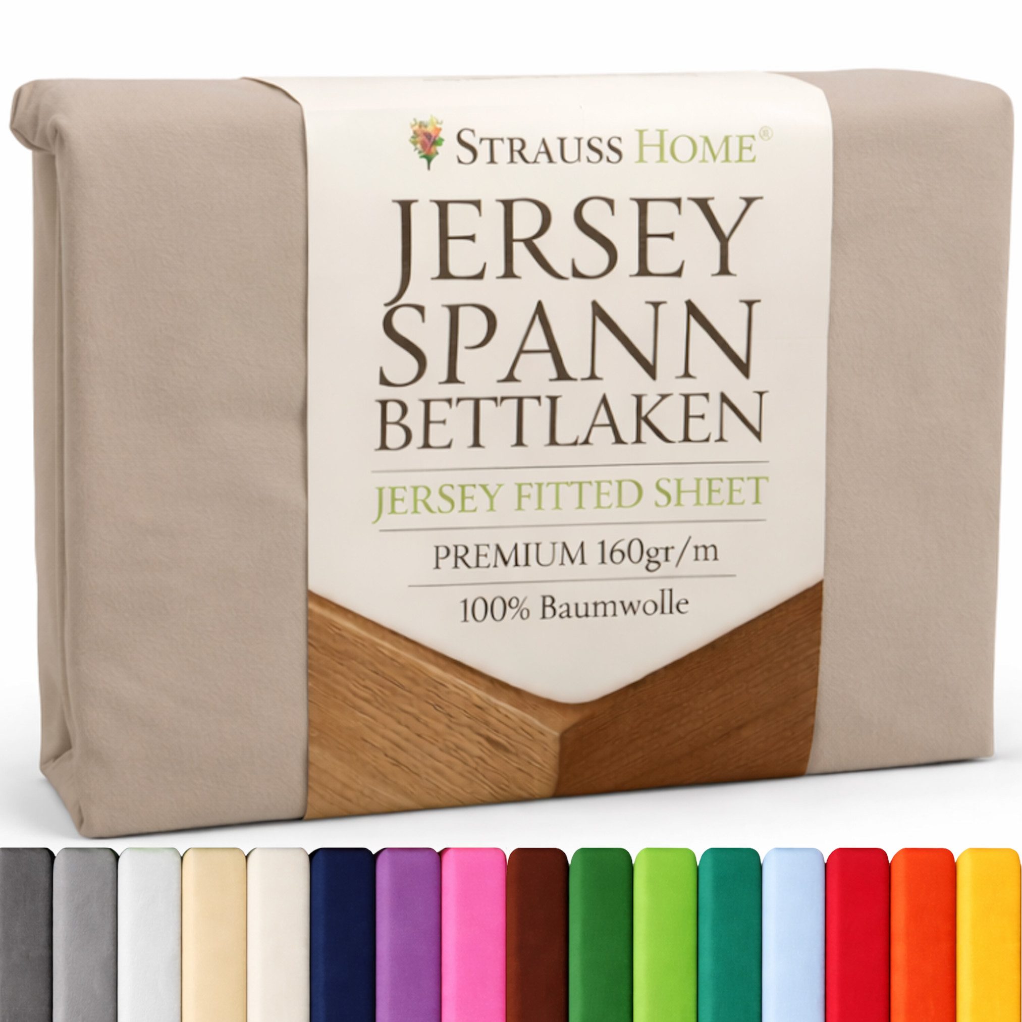 Strauss Home Spannbettlaken Premium 160 g/m² Gekämmte Baumwolle Jersey in H günstig online kaufen