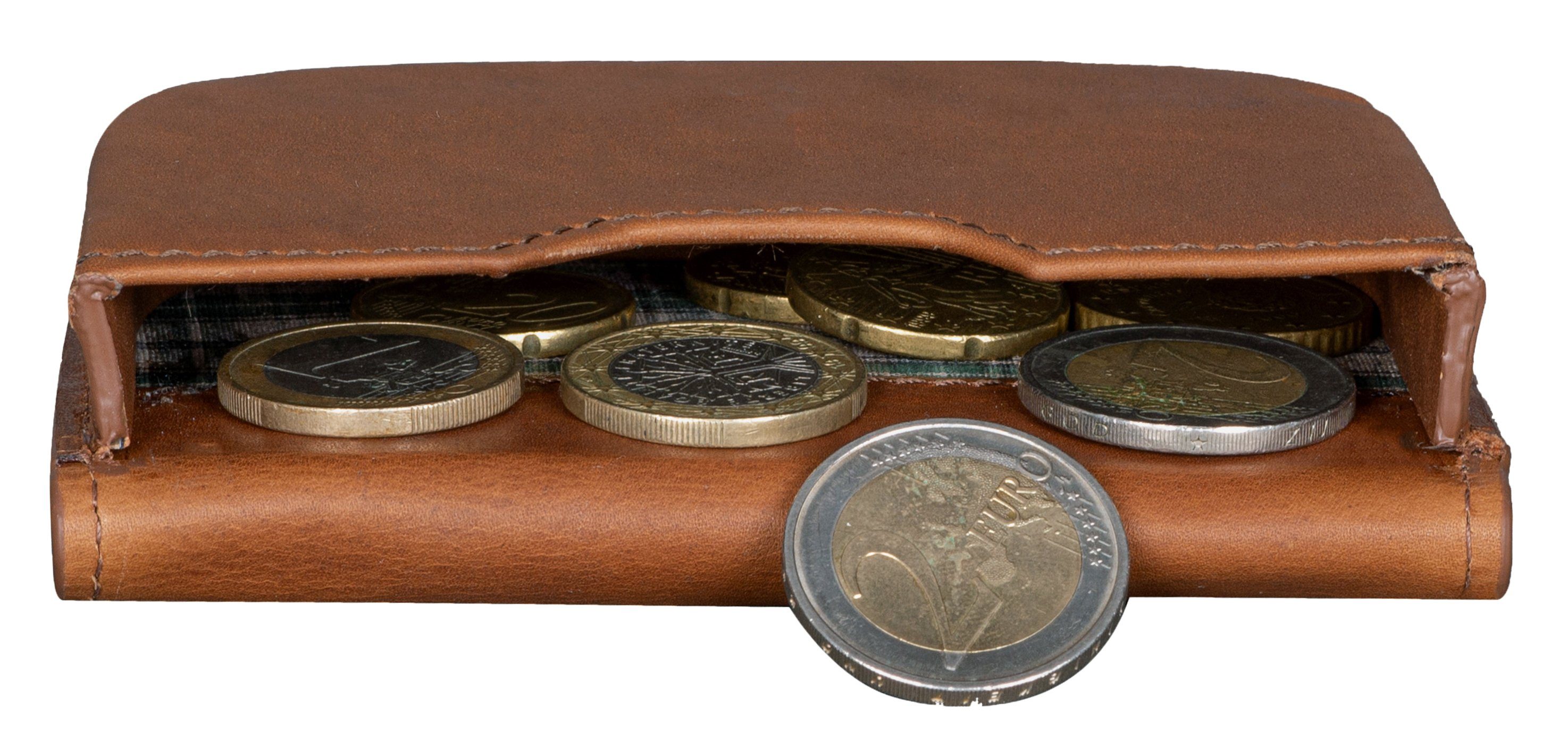 Benthill Mini Geldbörse Echt Leder Münzbörse mit Kleingeldschütte Kleingeldbörse für Münzen, Kartenfächer Münzfach – Bild 5 von 5