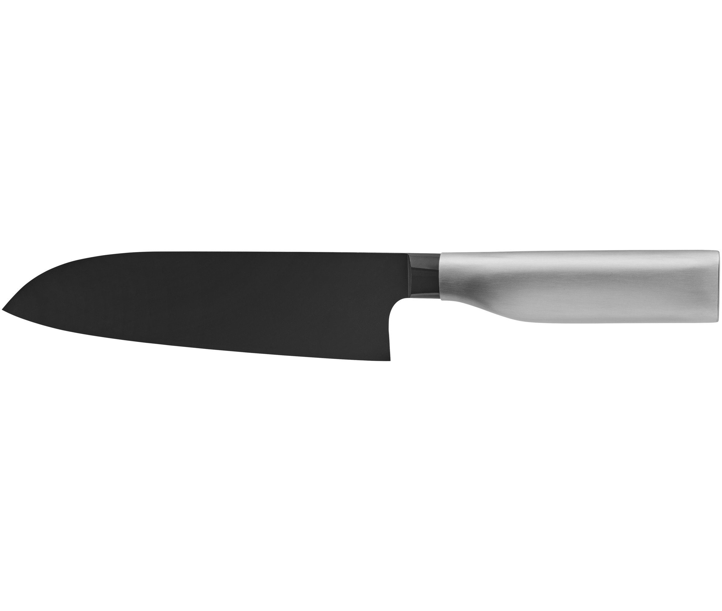 WMF Santokumesser Ultimate Black, Diamond Cut, immerwährende Schärfe, sicherer Fingerschutz