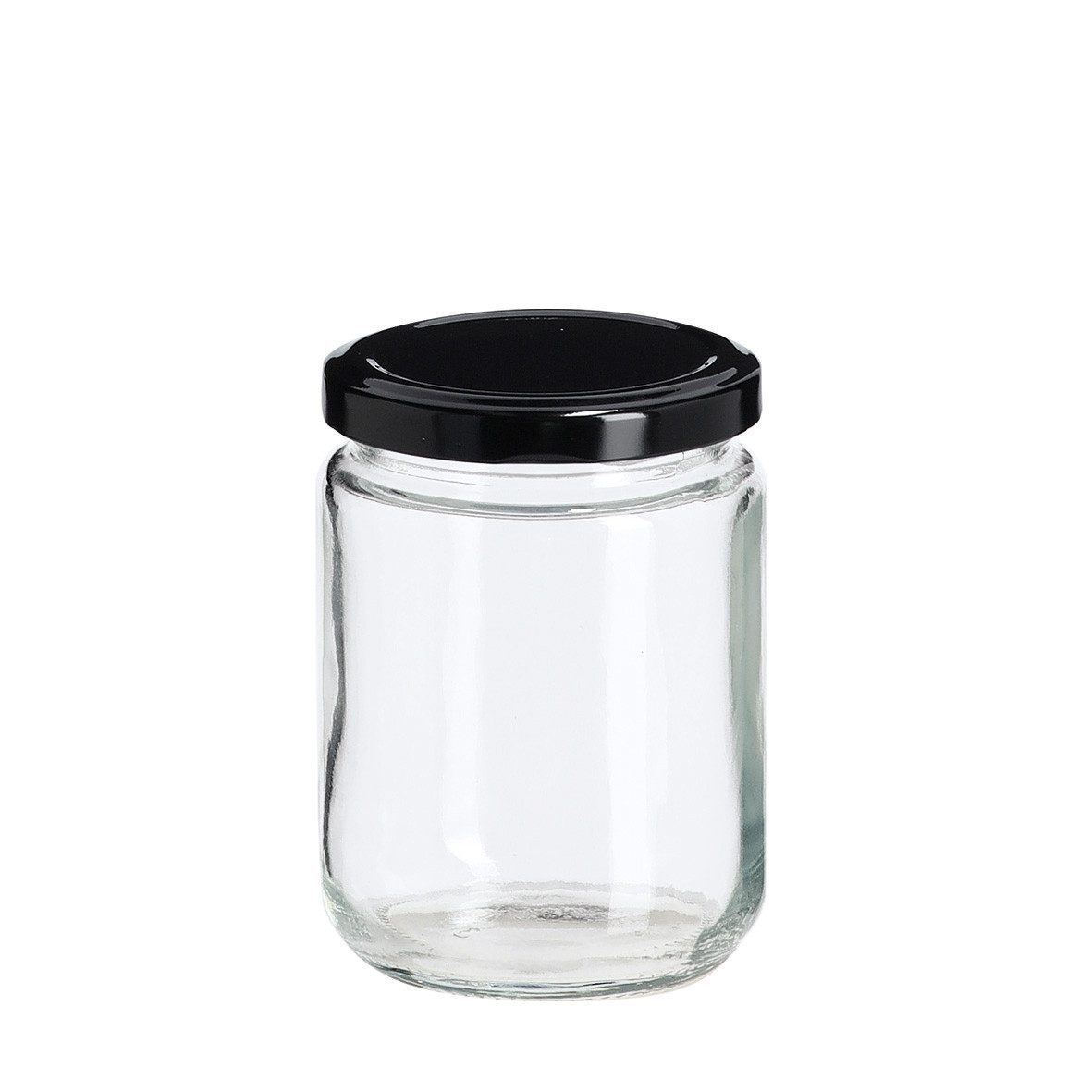 Zeller Present Deckel Einmachglas mit Metalldeckel, 220 ml, schwarz, ca. Ø 7 x 9,2 cm