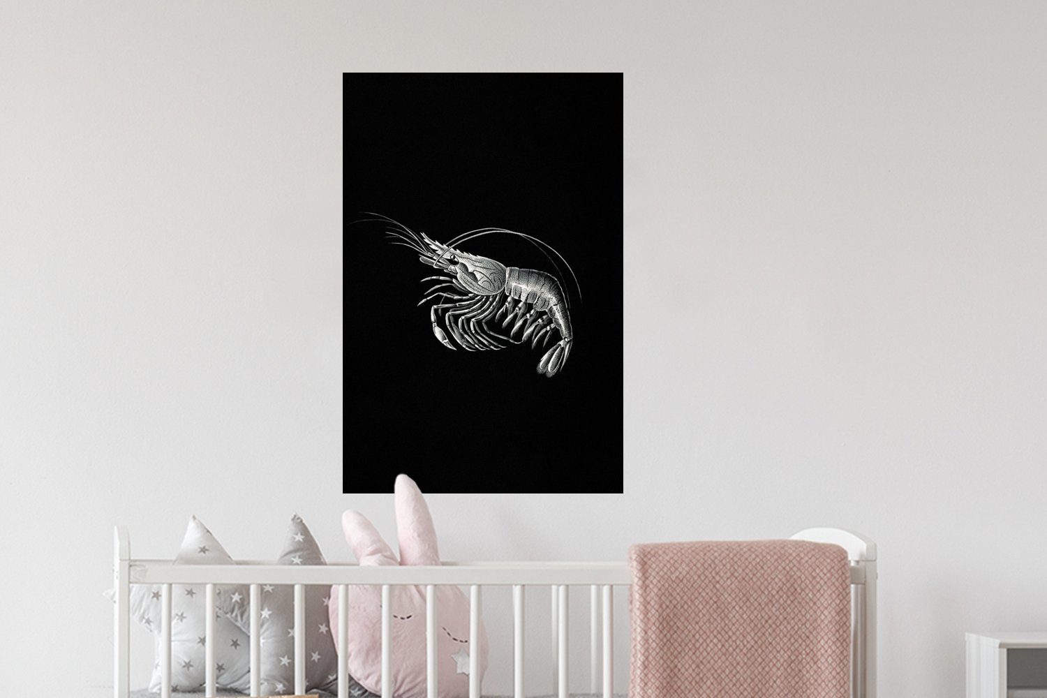 - Tiere Schlafzimmer Wandtattoo, Wandaufkleber, Shrimps - (1 St), Wandsticker MuchoWow Selbstklebend, - - Vintage Ernst Haeckel Wohnzimmer, Kunst