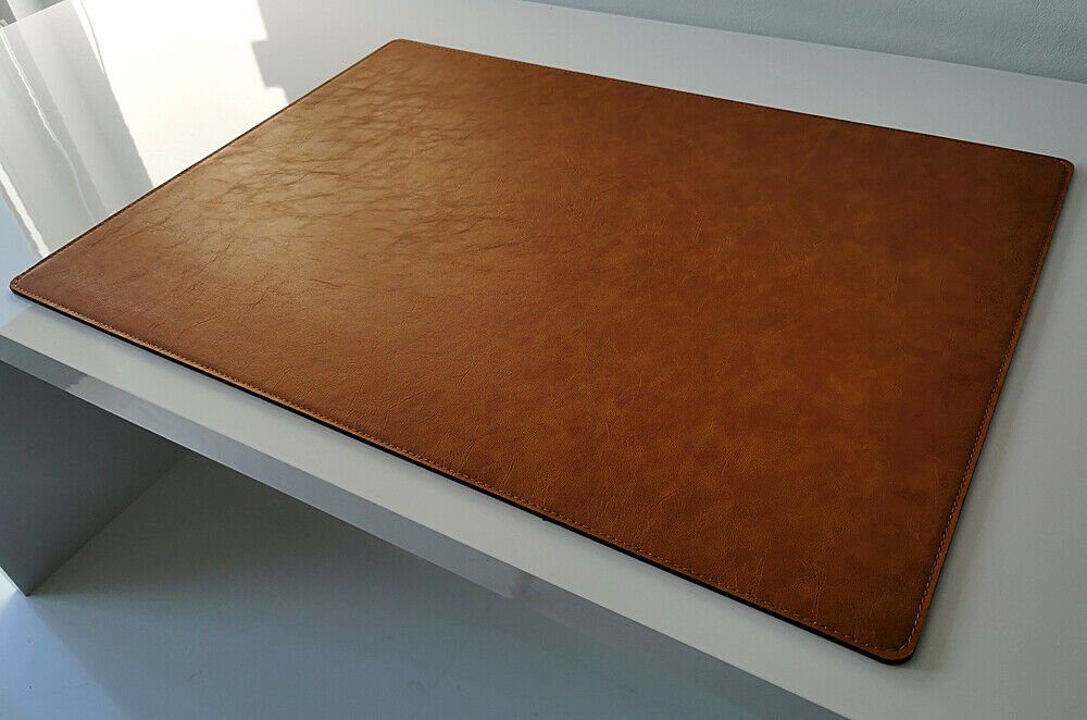 Profi Mats Schreibtischunterlage PM Schreibtischunterlage in Lora Leder 70cm x 50cm Senft Braun