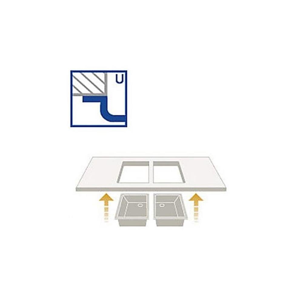 cm Unterbauspüle CAR U, Carbonium N-100 Granitspüle Mono 49/51 Cristadur Schock Schock S