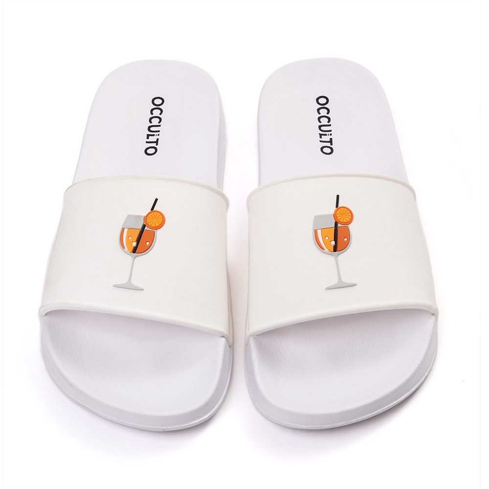 OCCULTO Damen & Herren Spritz Motiv Badelatschen 1er Pack (Model: Lou) Pantolette