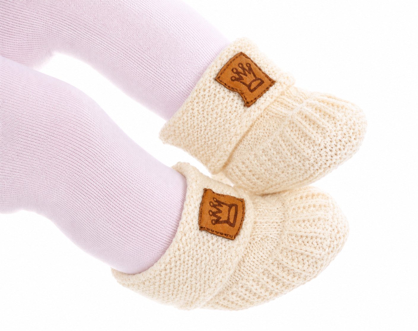 La Bortini Füßlinge Baby Strickschuhe Socken Stricksocken Erstlingssocken Babyschuhe weich, für Neugeborene Babys – Bild 2 von 2