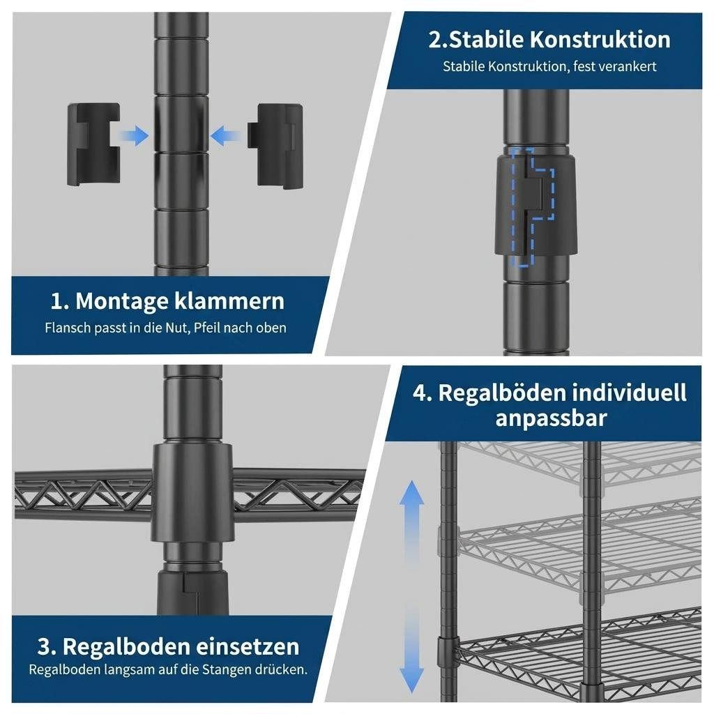 GarveeMore Kleiderschrank Stabiler Stoffschrank mit Kleiderstange, Kohlenstoffstahl – Bild 3 von 5