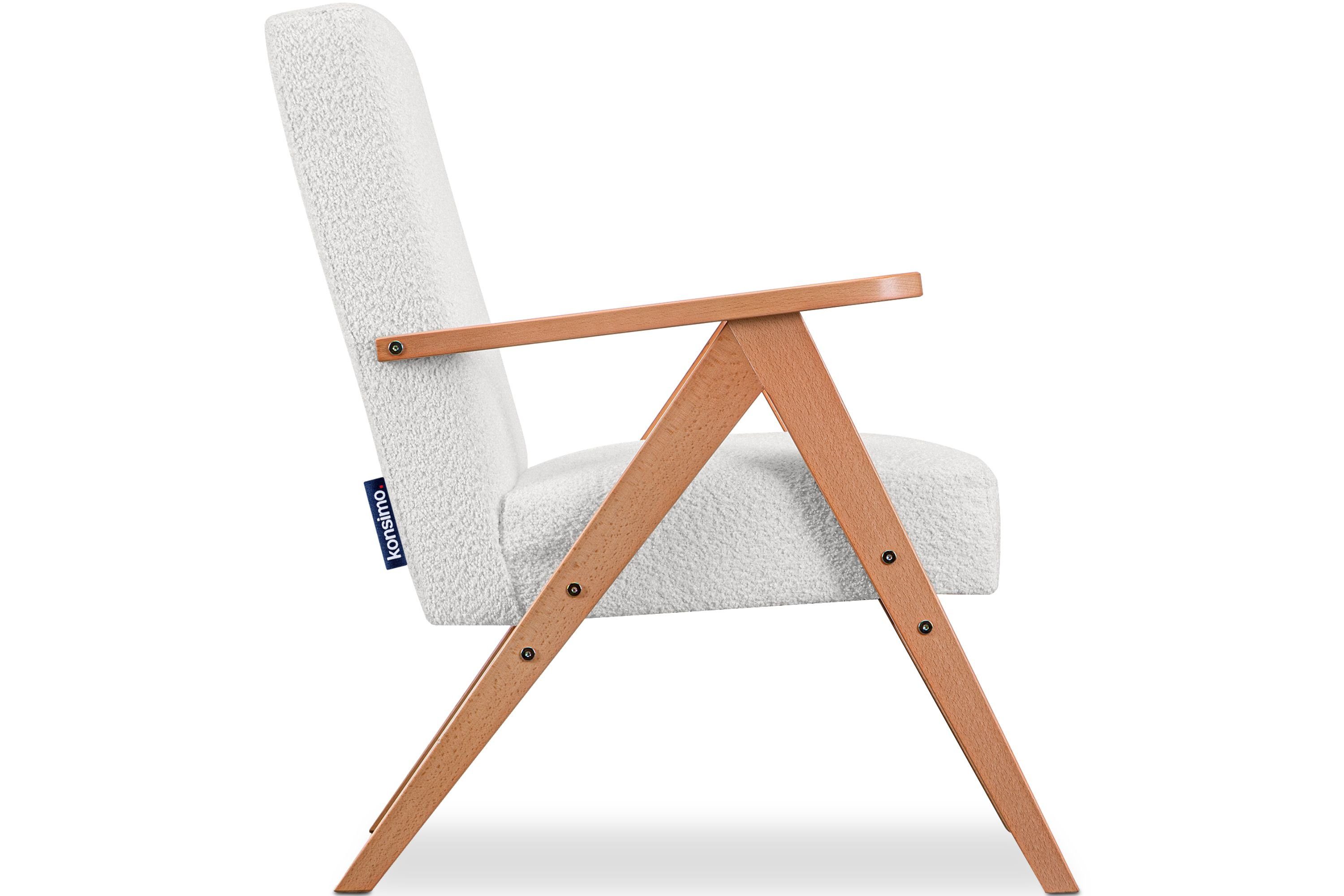 Konsimo Cocktailsessel profilierte Sessel, aus lackiertem Holz, Rahmen NASET Rückenlehne