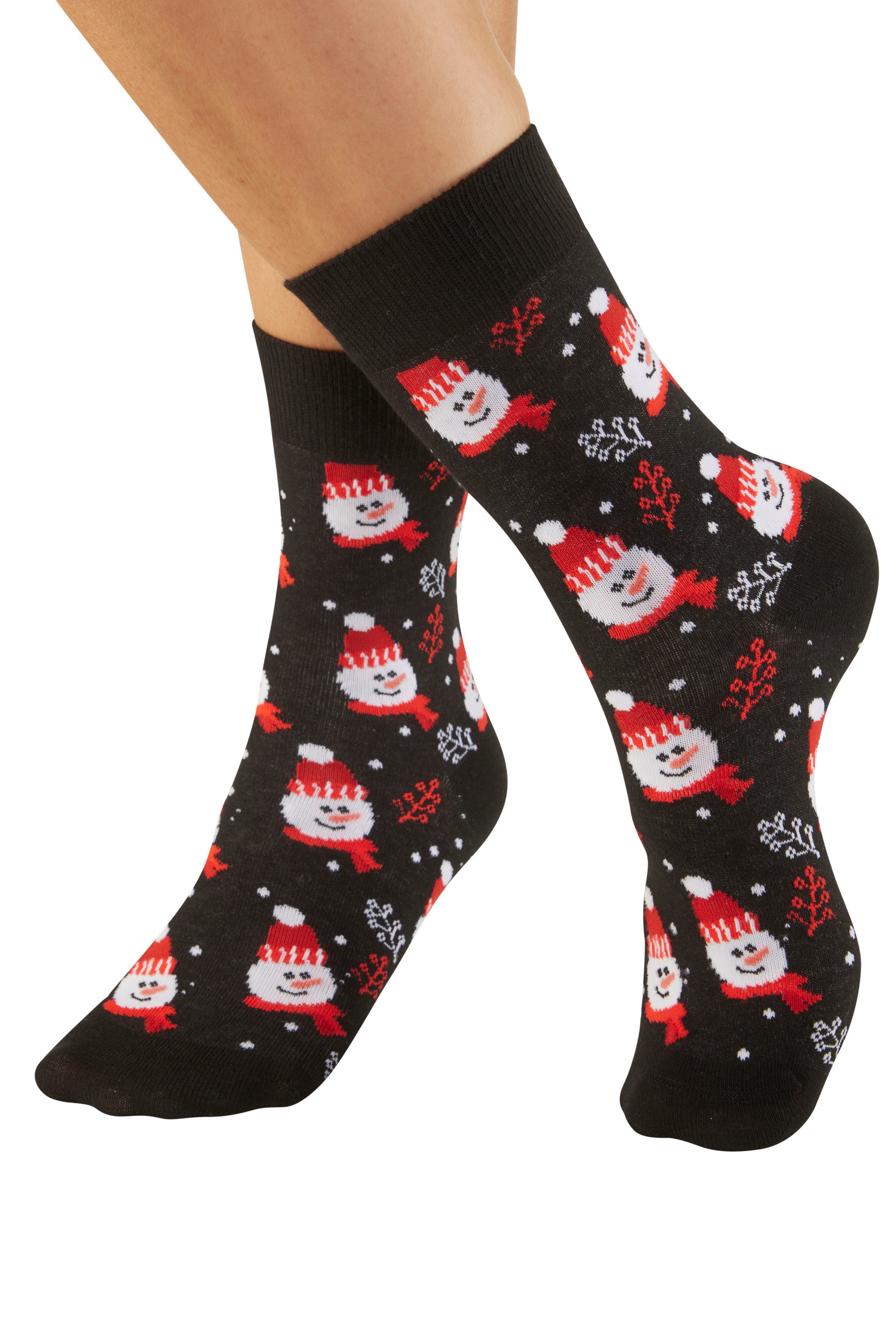 H.I.S Basicsocken (Packung, 3-Paar) mit lustigen Weihnachtsmotiven