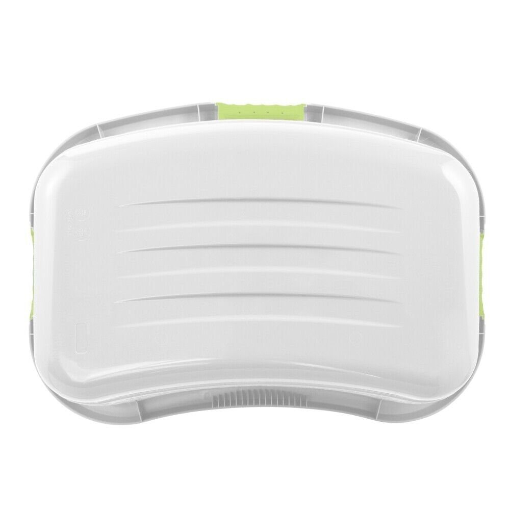 KiNDERWELT Wäschekorb Premium 50 L Form, weiß/grün Soft-Touch-Griffe, angepasste den an ergonomischer Nierenform Körper
