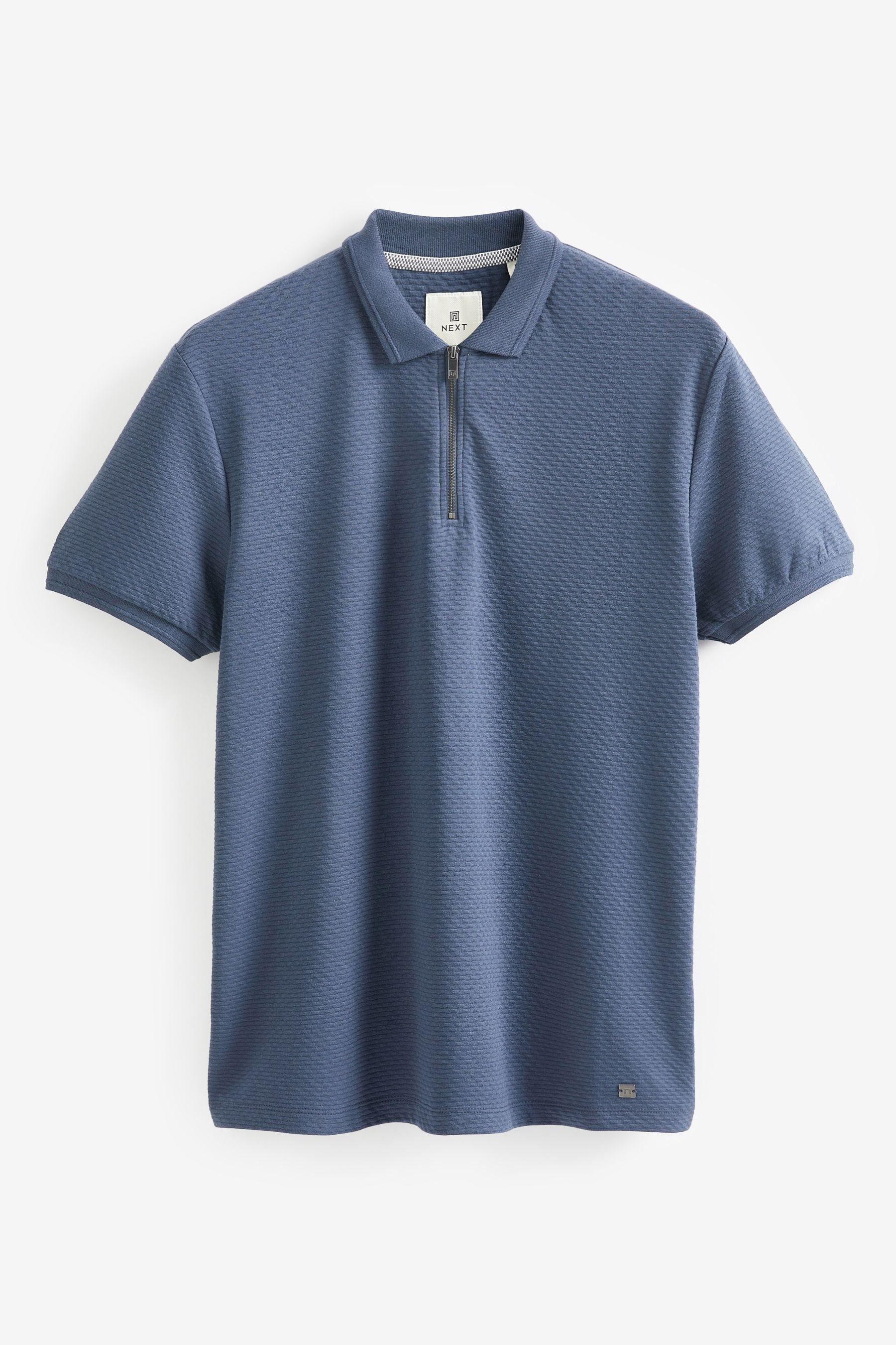 Next Poloshirt Strukturiertes Polo-Shirt (1-tlg) Blue