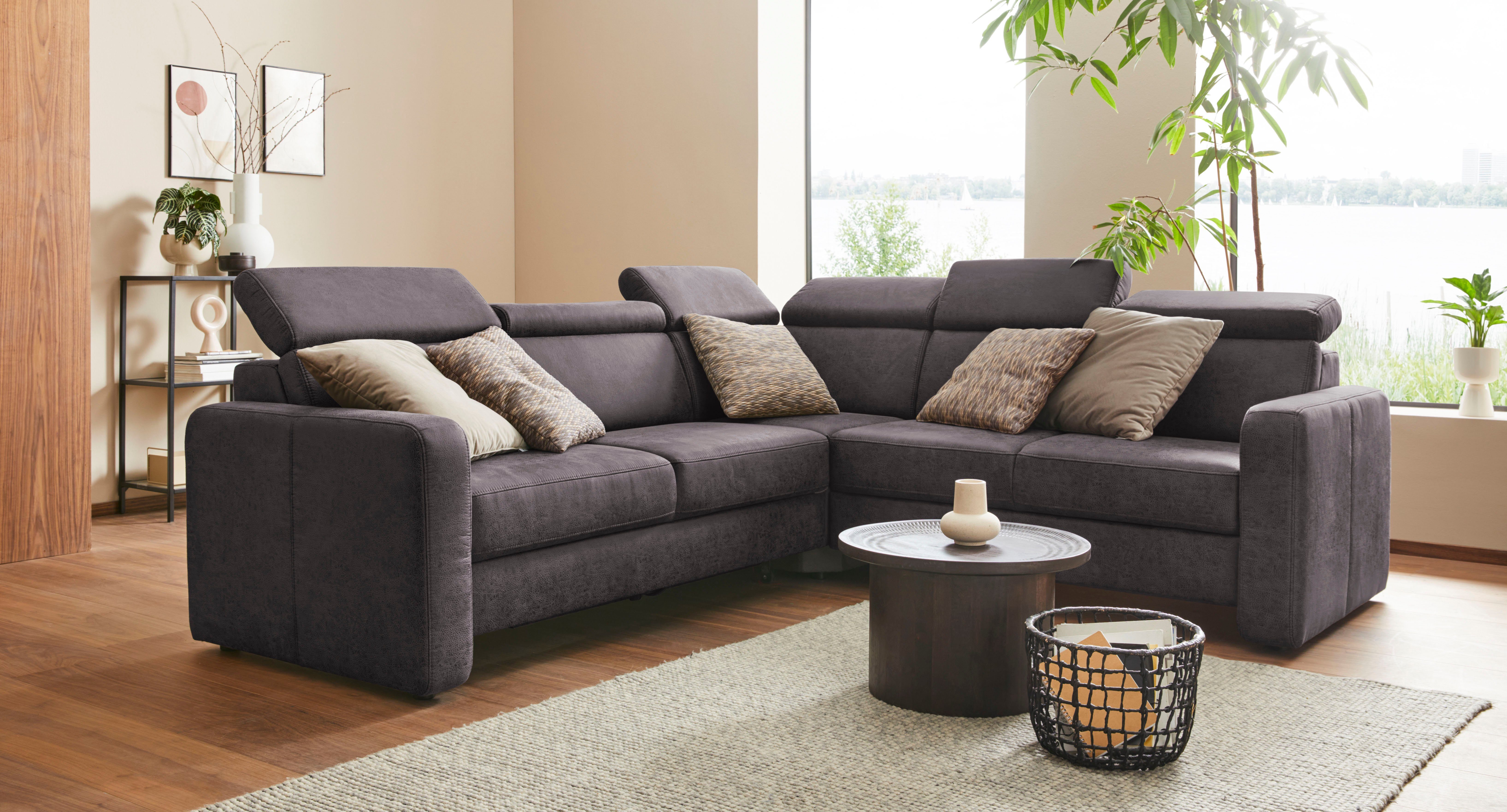 sit&more Ecksofa Bologna L-Form, Kopfteilverstellung, wahlweise mit Bettfunktion und Schubkasten