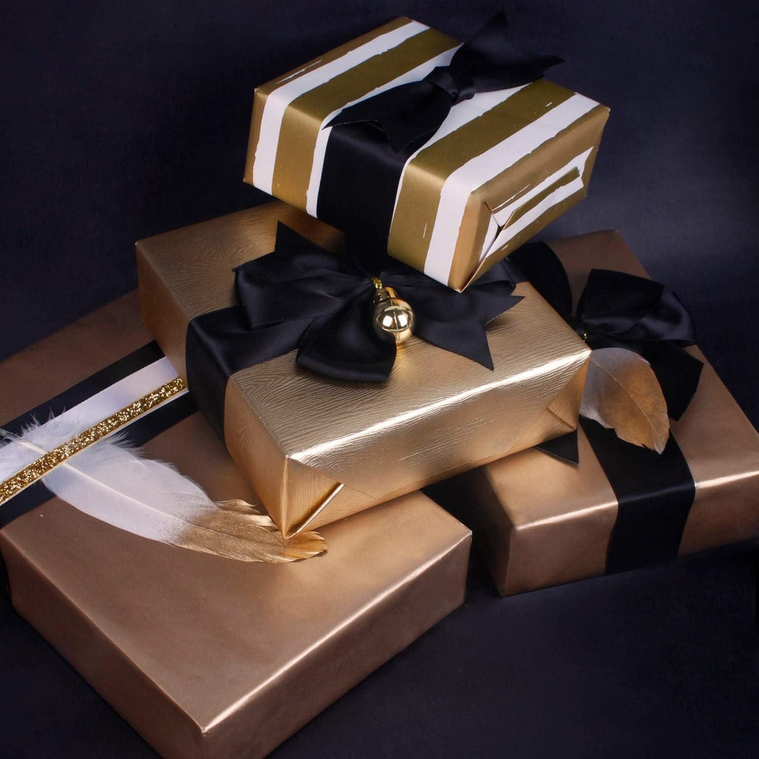 LuxusKollektion Geschenkpapier Geschenkpapierrolle Grundtextur 43cm 5m Geburtstag Hochzeit Gold