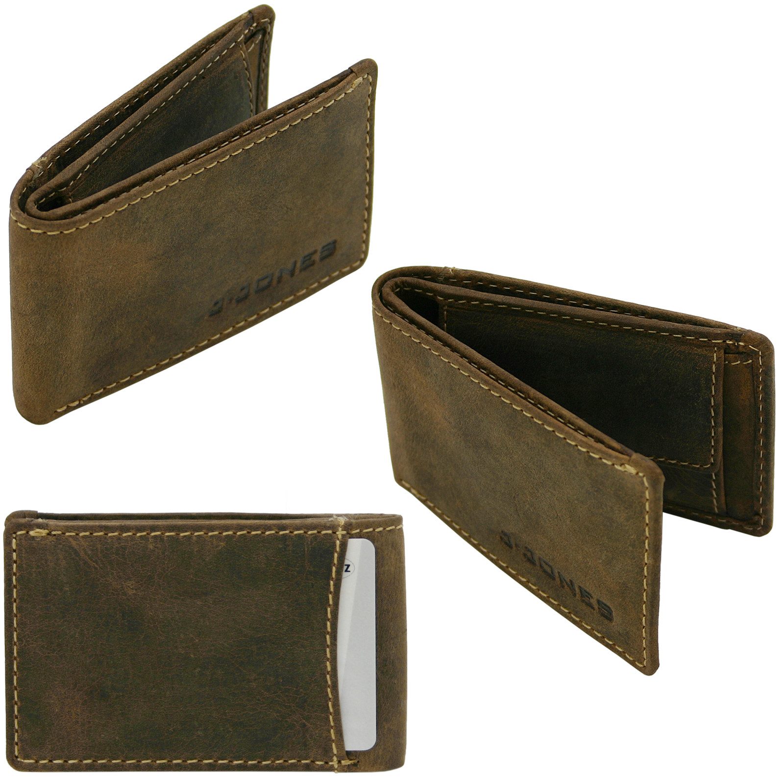 J JONES JENNIFER JONES Mini Geldbörse Herren Leder Geldbeutel Extra Slim, R günstig online kaufen