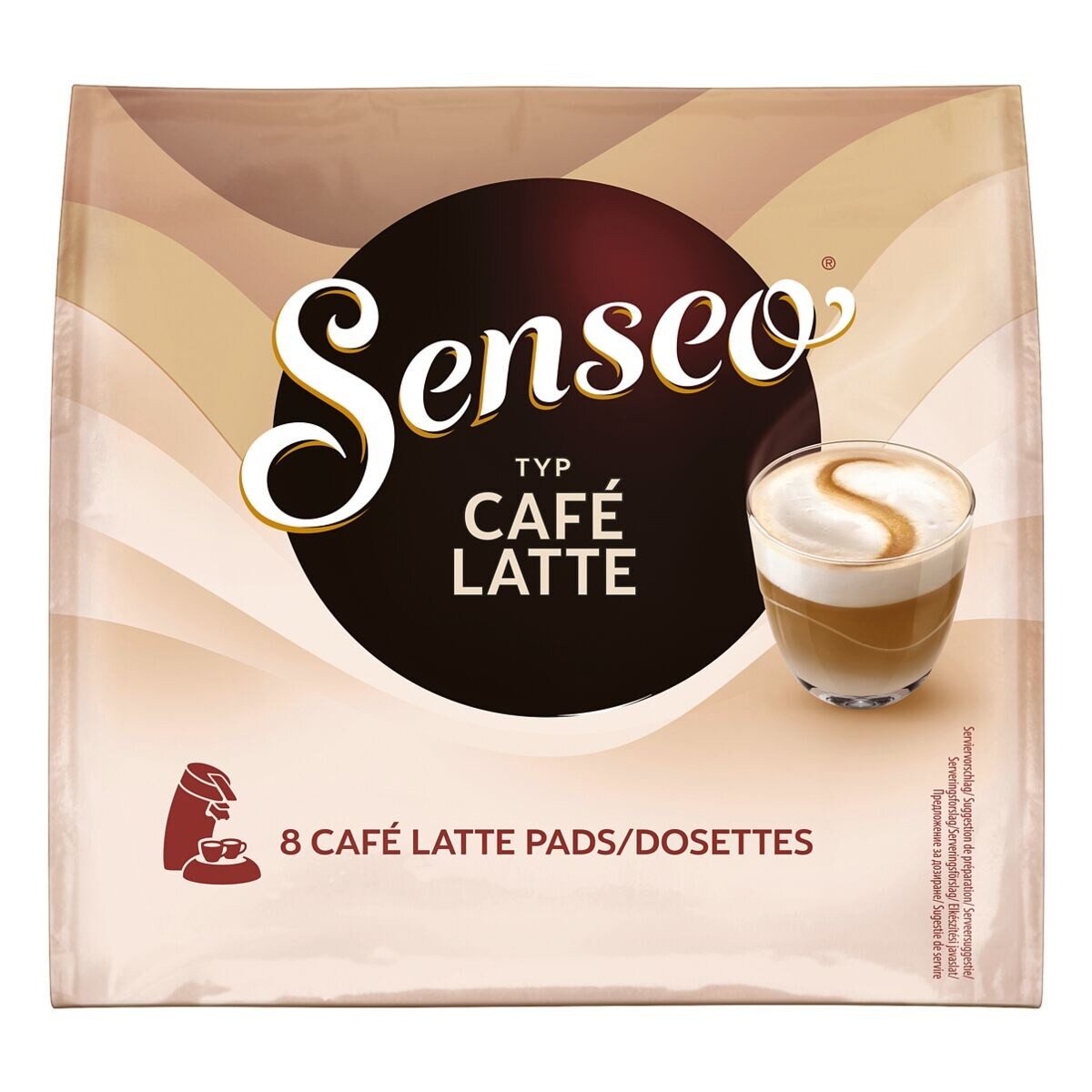 Philips Senseo Kaffee Café Latte, 8 Pads
