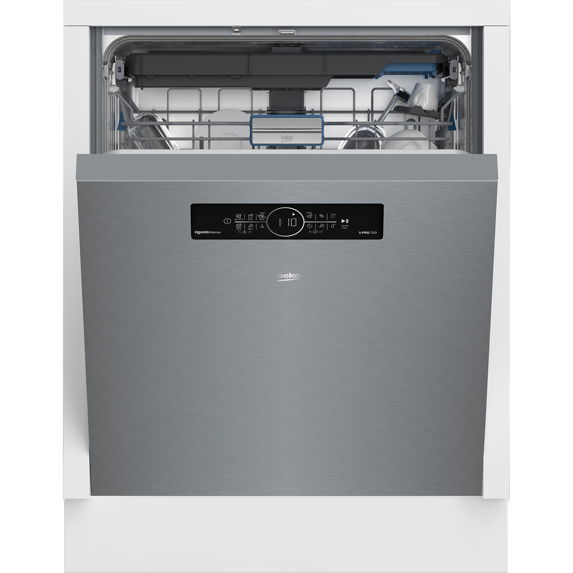 BEKO Unterbaugeschirrspüler BDDN36561XP, 15 Maßgedecke, SilentWash, Tastensperre, Wasserenthärtung: bis 50 dH – Bild 2 von 5