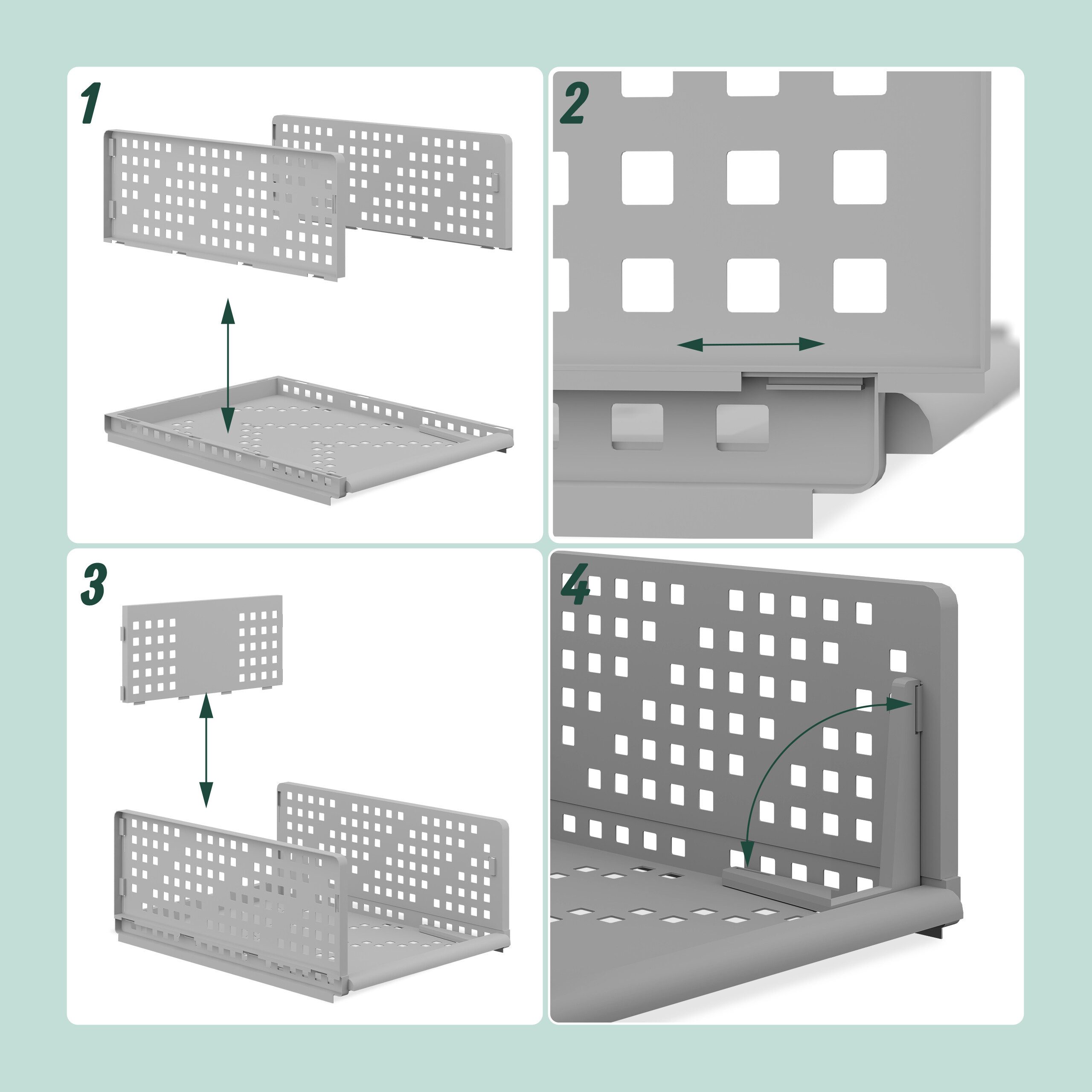 relaxdays Aufbewahrungsbox Schrank Organizer im 3er Set (3 St), grau, L – Bild 5 von 5