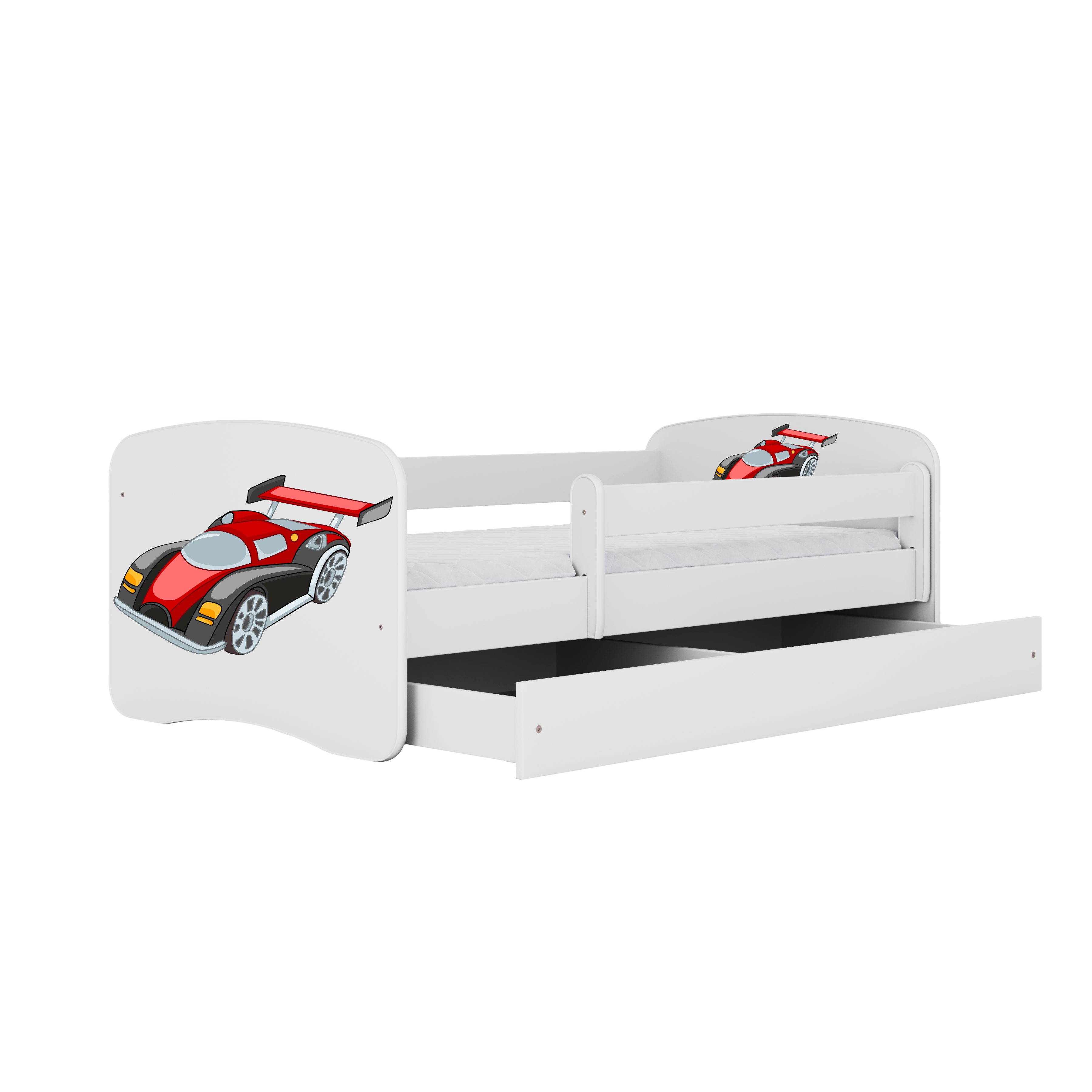 Raumhirsch Furniture Kinderbett 70x140, 80x160, 80x180 cm - Komplettset mit Matratze & Schublade (Bett für Mädchen, Einzelbett für Kinder von 2-12 Jahren, Rausfallschutz und Lattenrost), verschiedene Farben & Designs