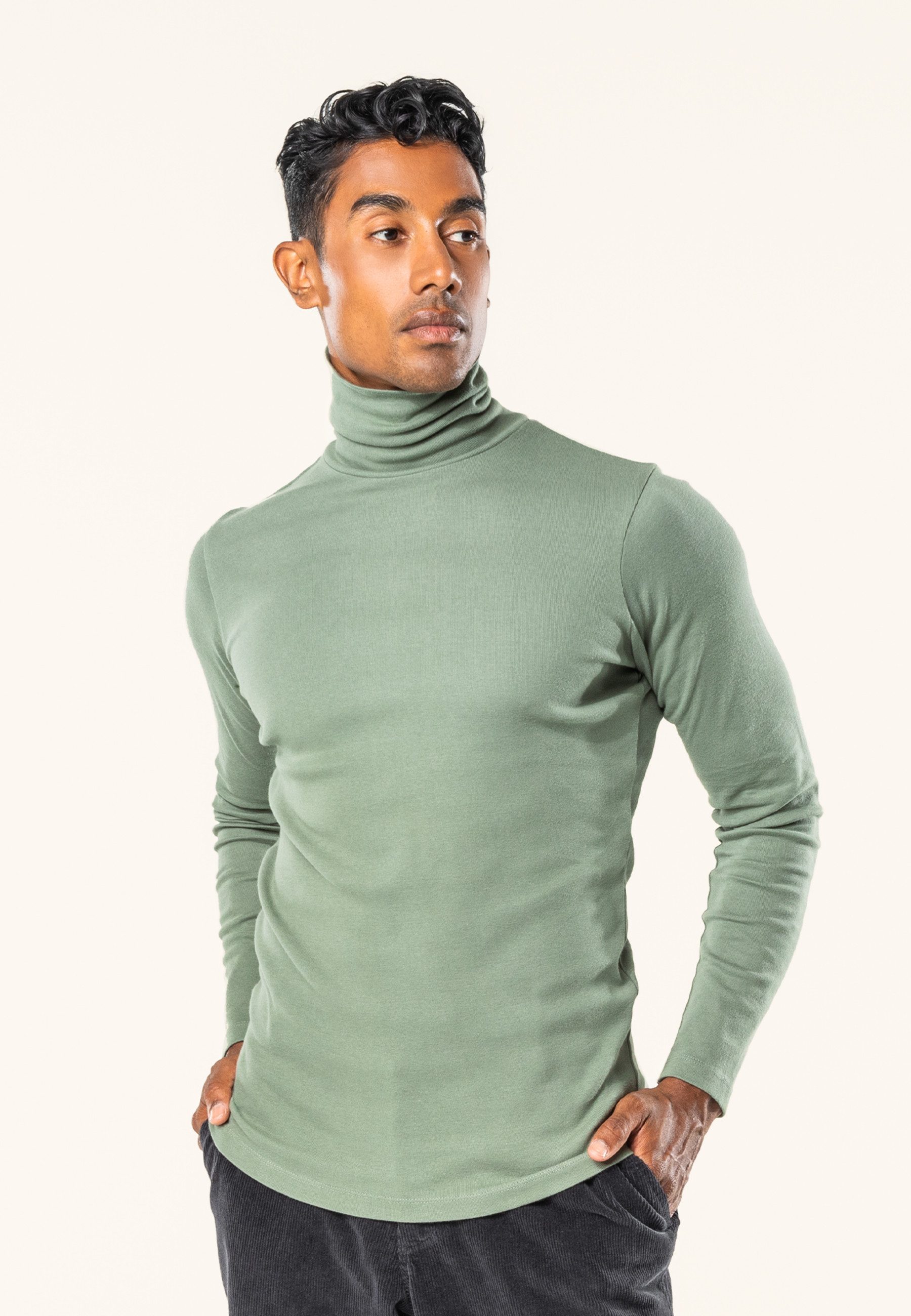 LIVING CRAFTS Rollkragenpullover HELGE GOTS zertifiziert