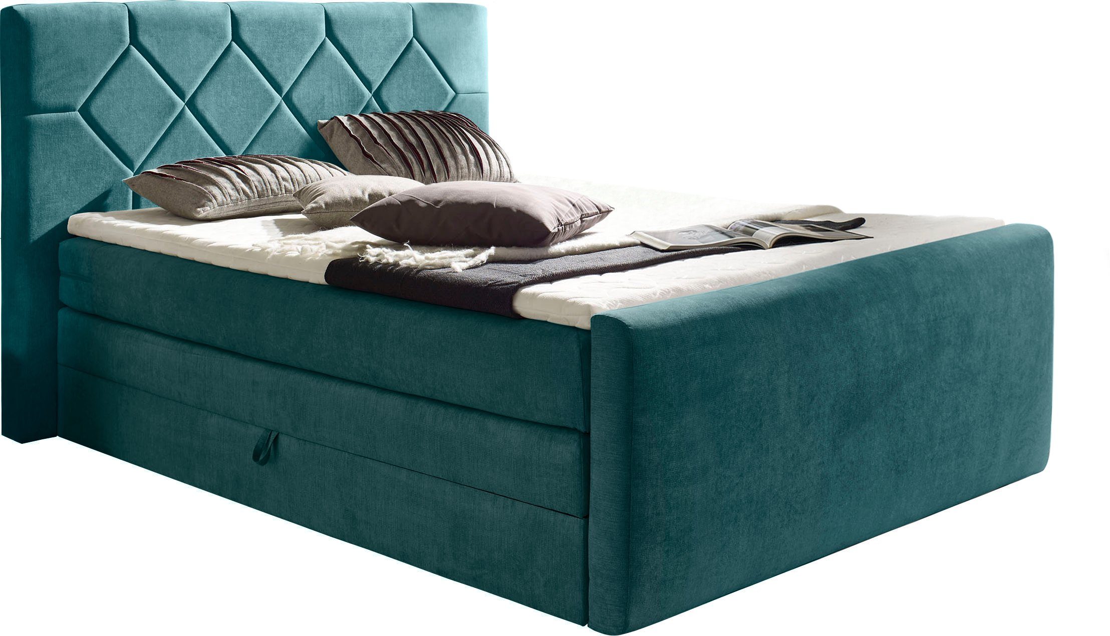 Places of Style Boxspringbett "Atlanta", inklusive Topper und Bettkasten günstig online kaufen