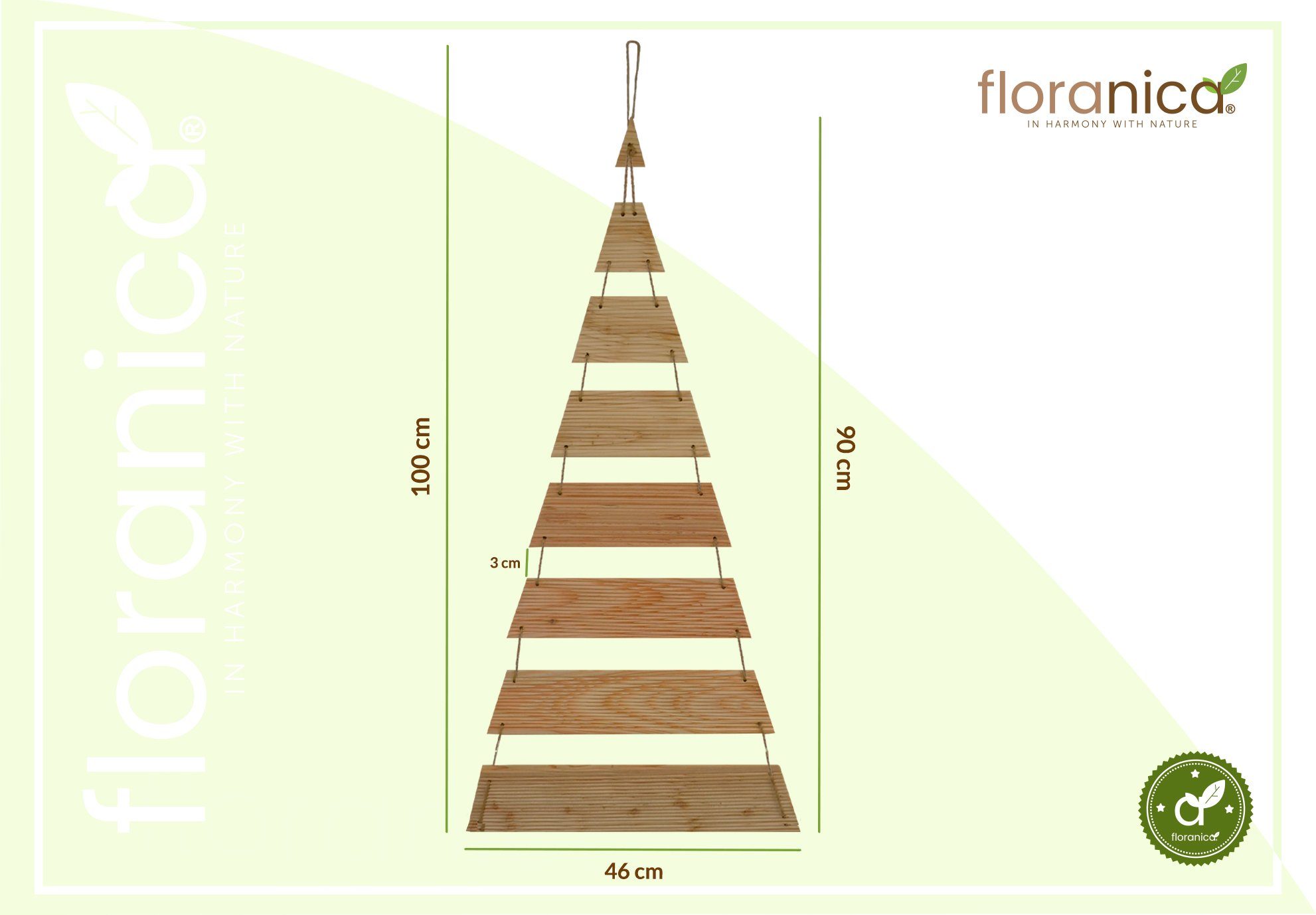 Höhe Floranica Breite natürliche Weihnachtsdekoration Hängedekoration, 100cm Weihnachtsbaum 46cm