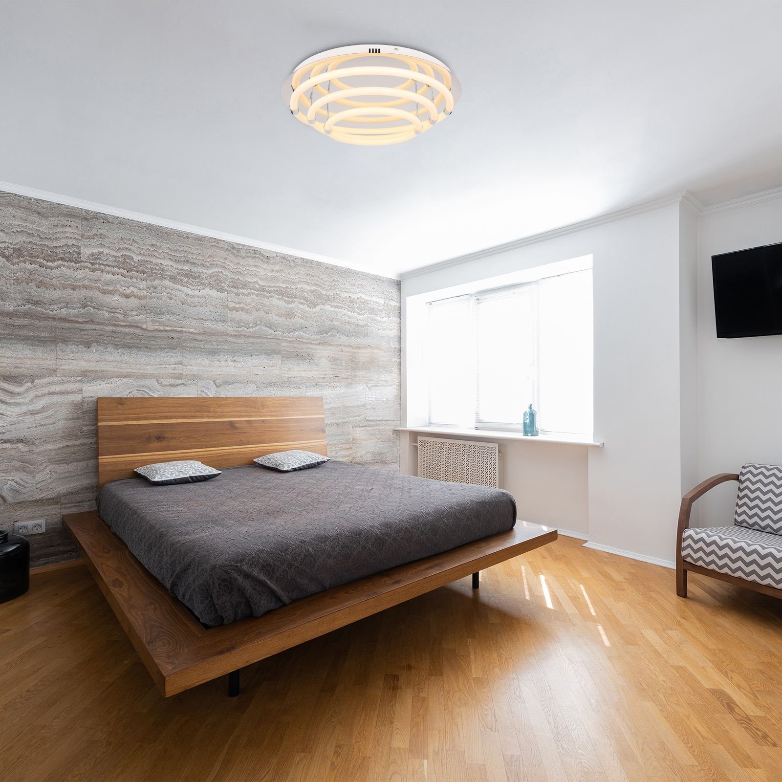 Globo Deckenleuchte GLOBO Deckenleuchte Wohnzimmer weiß Flur LED Deckenlampe Schlafzimmer