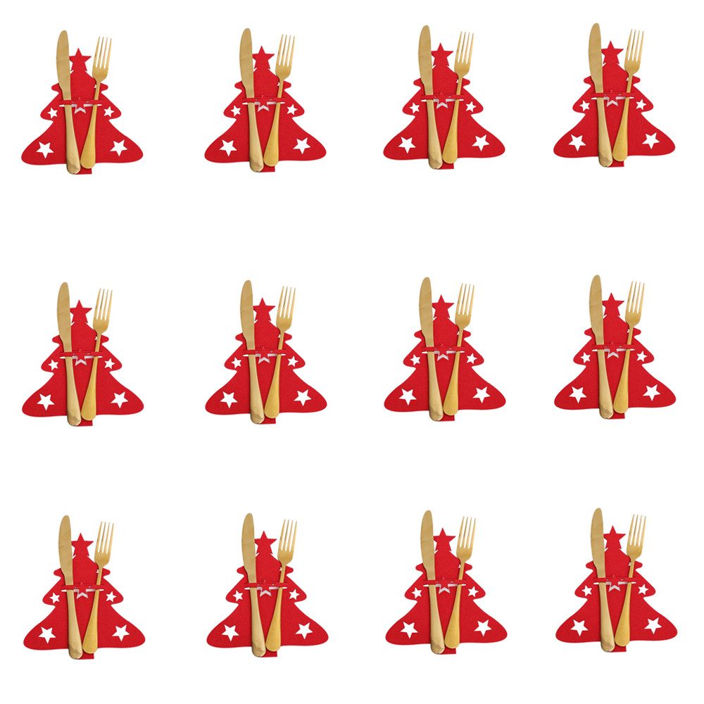 CLTYQ Besteckhalter 12 x Besteckhalter in Tannenbaum Optik – Bestecktaschen günstig online kaufen