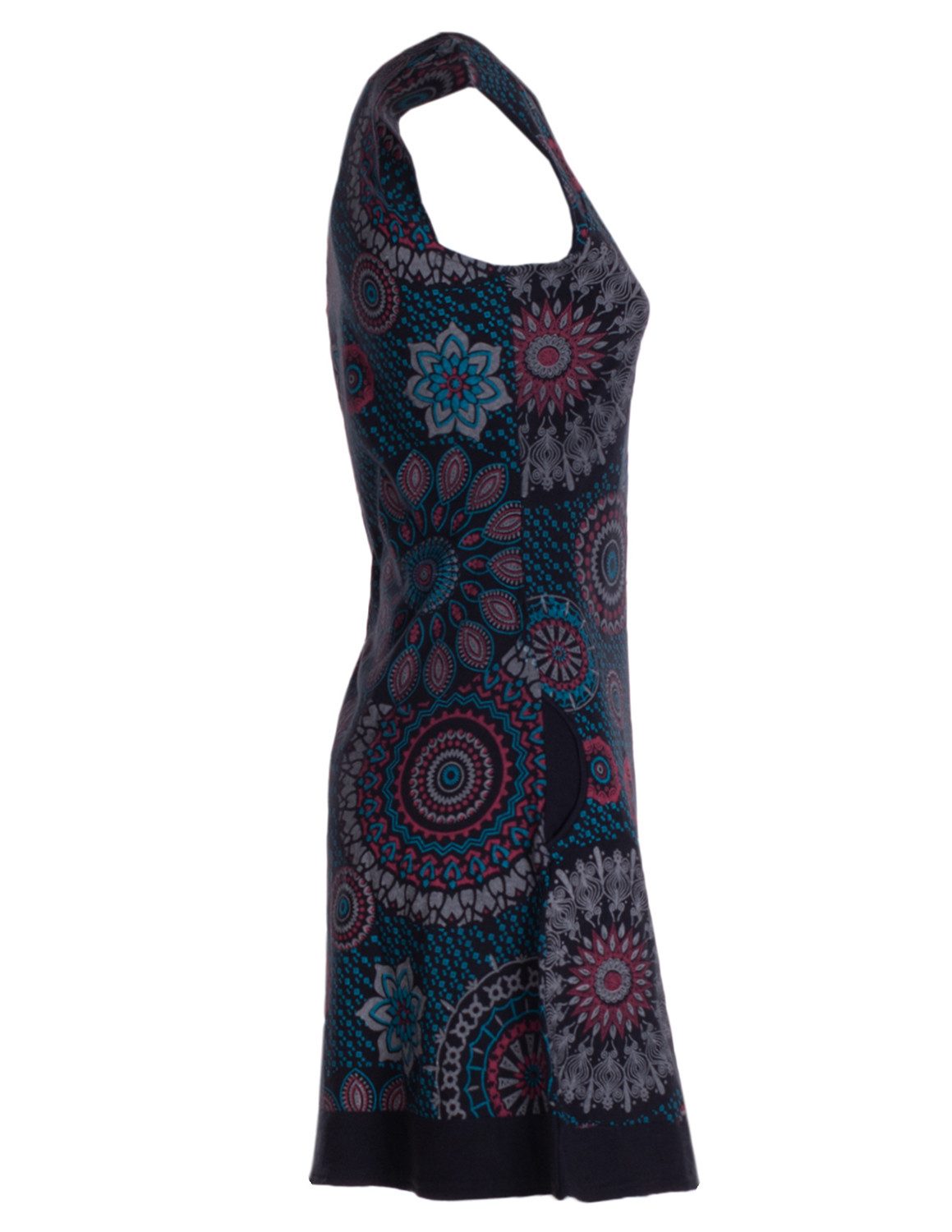Vishes Tunikakleid Kurzarm Damen Sommer-Kleid Longshirt-Kleid Mini-Kleid Tunika-Kleid Hippie, Boho, Goa Style