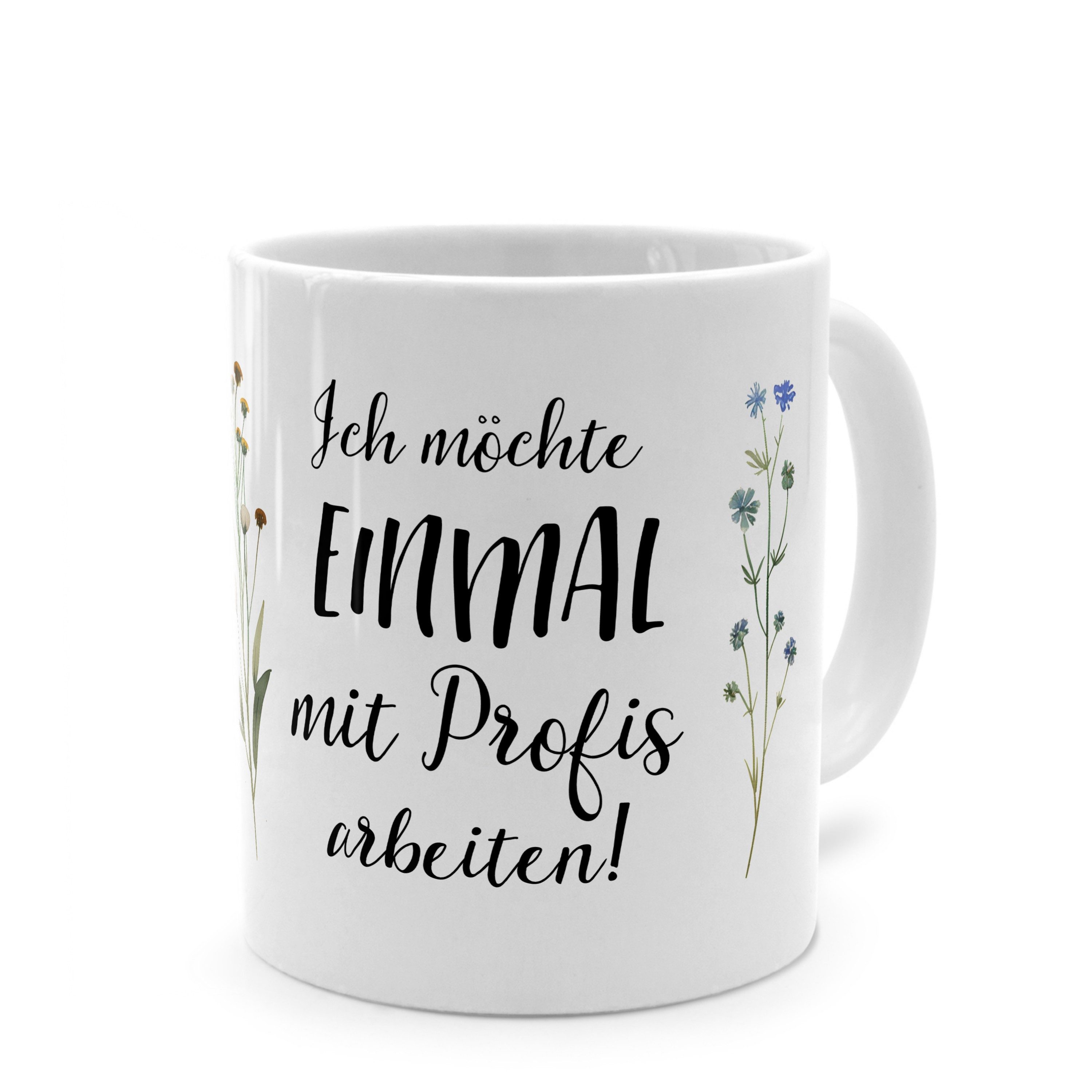 PhotoFancy Tasse mit lustigem Spruch 'Einmal mit Profis' - Sprüchetasse mit Humor, Tasse Standard - Weiß