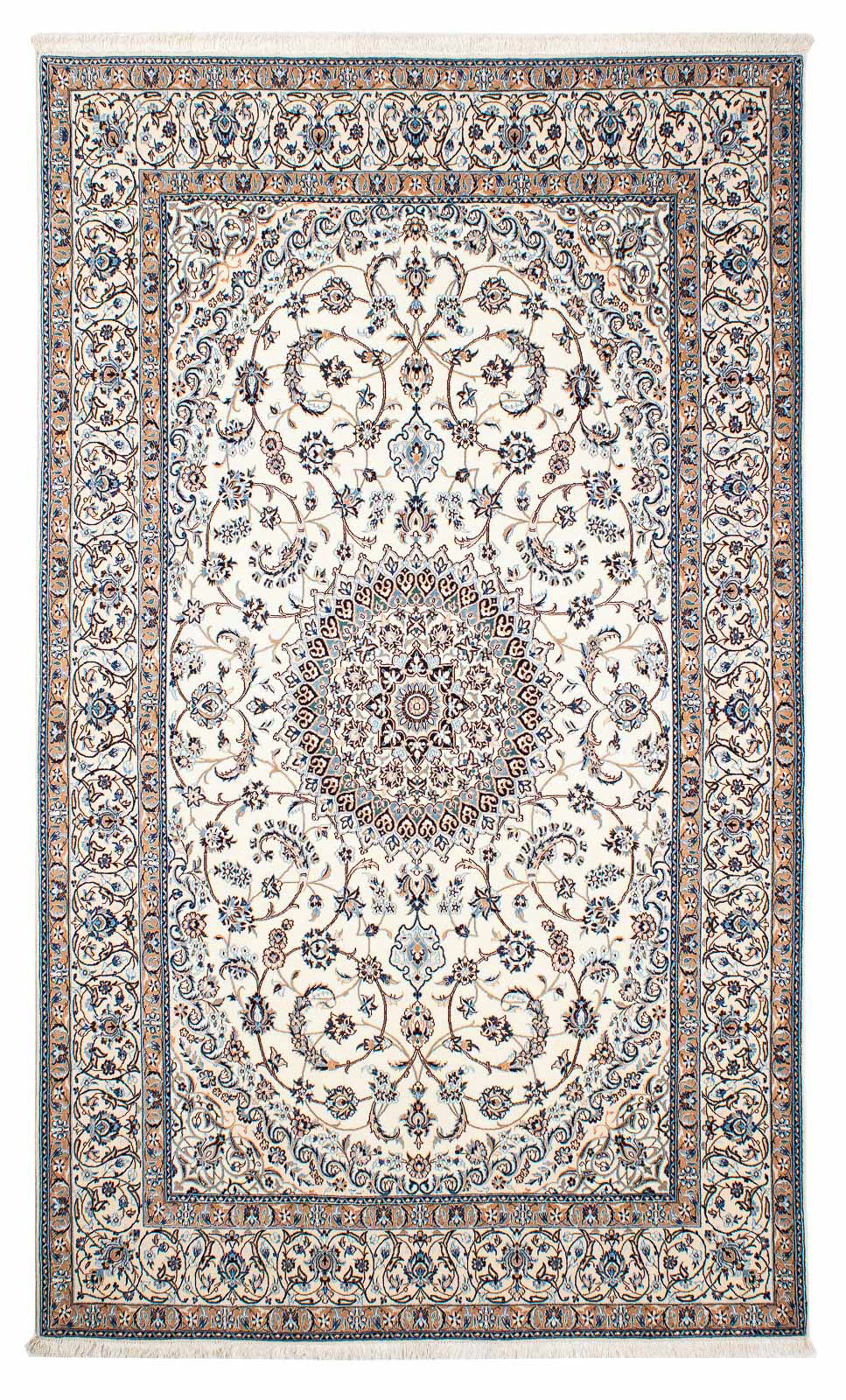 Orientteppich Perser - Nain - x mm, - Höhe: mit Zertifikat Handgeknüpft, 6 Wohnzimmer, cm rechteckig, morgenland, 247 - Einzelstück beige, 157 Premium