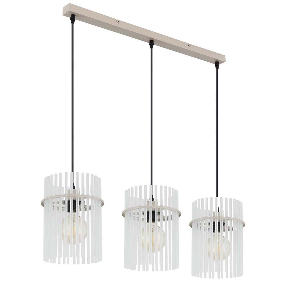 GLOBO LIGHTING Hängeleuchte, Leuchtmittel nicht inklusive, Hängelampe Pendelleuchte Esstischlampe beige Glasstäbe