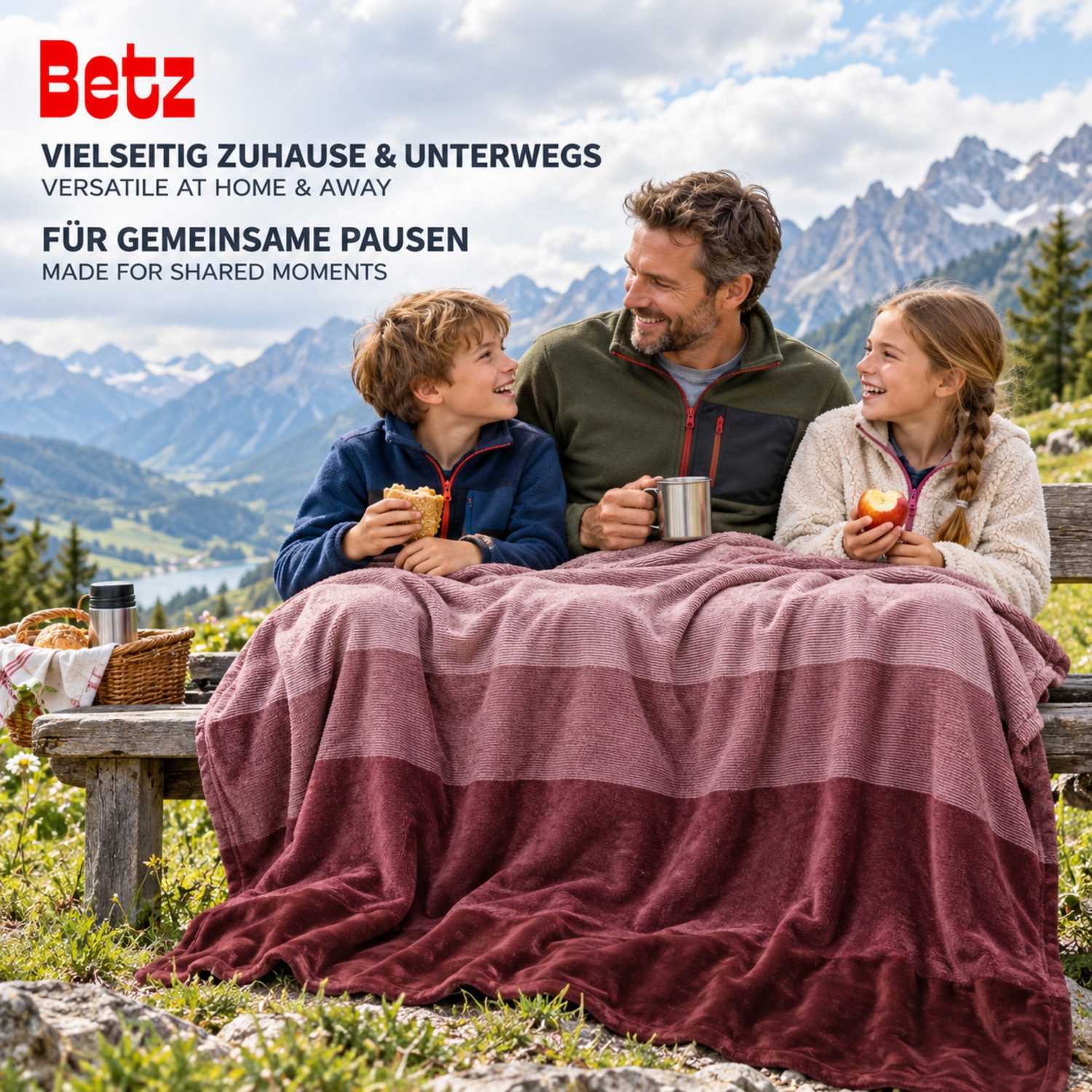 Wohndecke Kuscheldecke in der Geschenkverpackung Größe 140x190 cm, Betz, Wohndecke XXL Warm Sofadecke Decke Couch – Bild 4 von 5