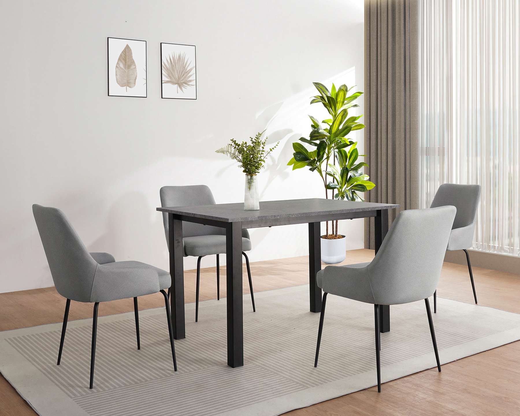 OTTO home Esstisch Babetta, schwarzes pulverbeschichtetes Metallgestell, ve günstig online kaufen