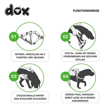 DDOXX Hunde-Geschirr Mesh Hundegeschirr Step-In, verstellbar, gepolstert, Grün Xs - 1,5 X 32-44 Cm Nylon