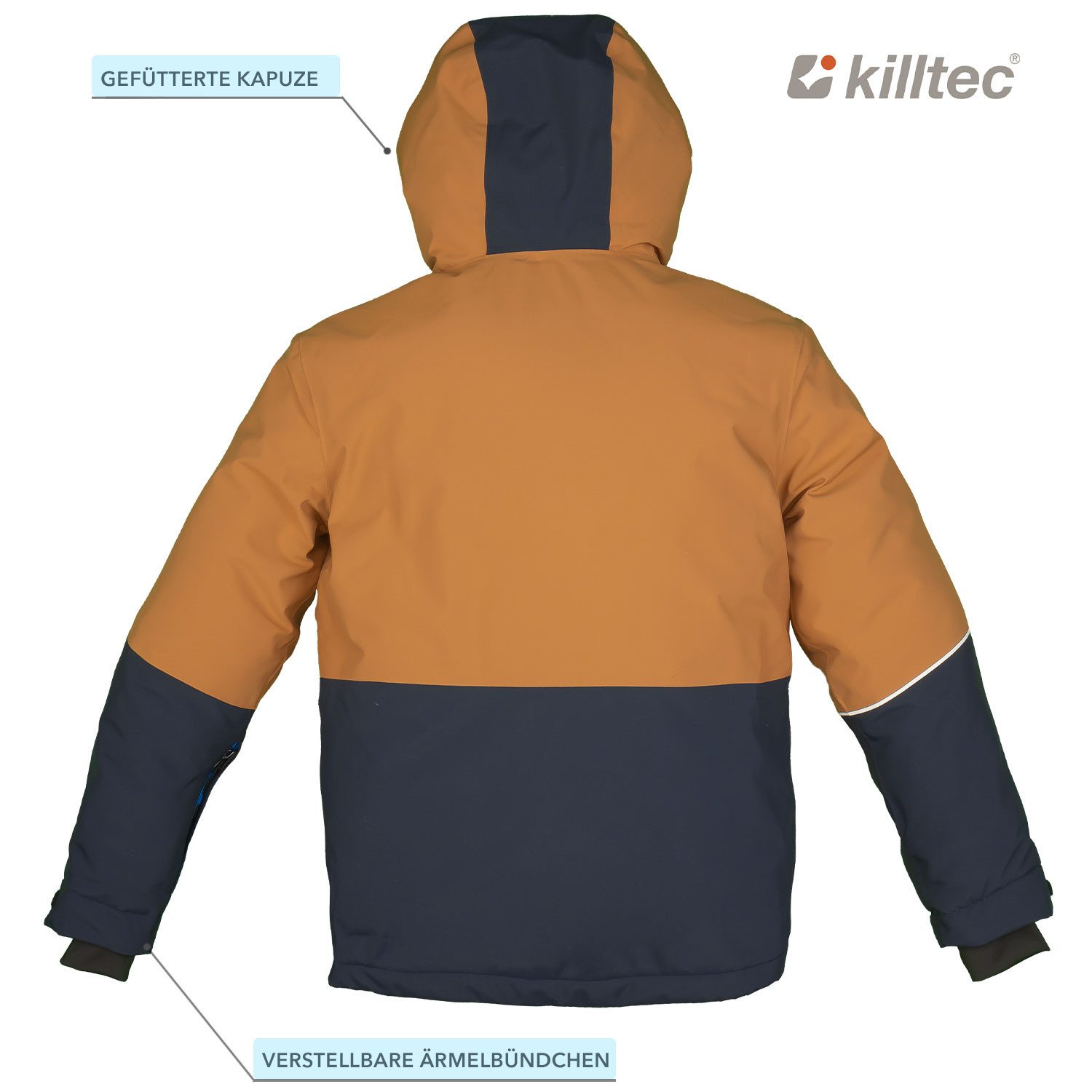 Killtec Skianzug Jungen Skijacke braun + Skihose dunkelblau, verschweißte Nähte