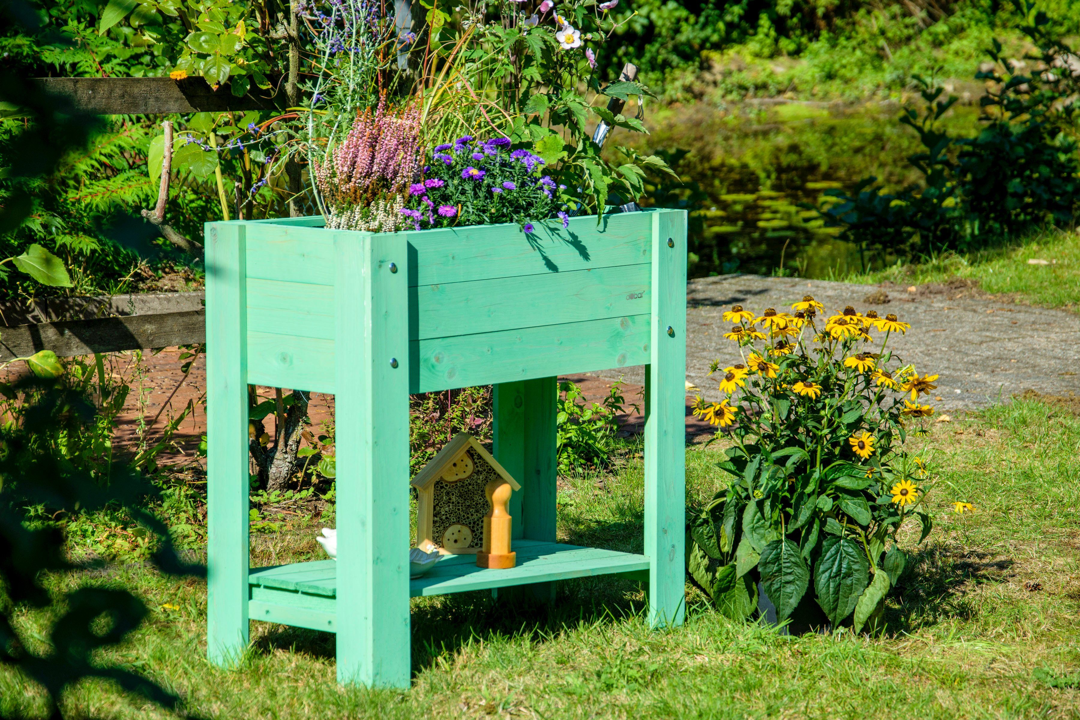 dobar Hochbeet Urban, FSC®-zertifiziertes Kiefernholz, wetterfest lasiert, mintgrün