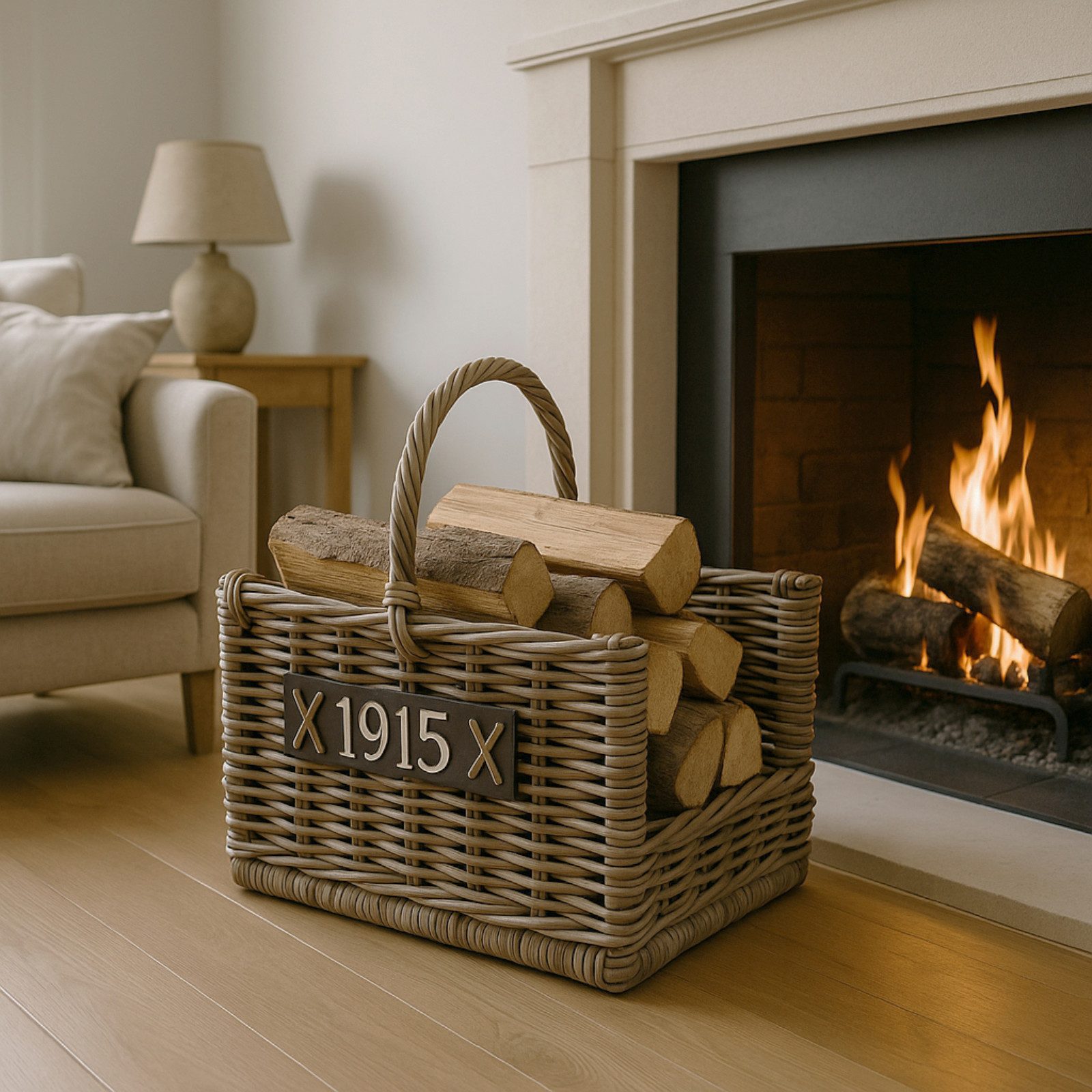 Van der Leeden Kaminholzkorb Feuerholzkorb Rattankorb günstig online kaufen