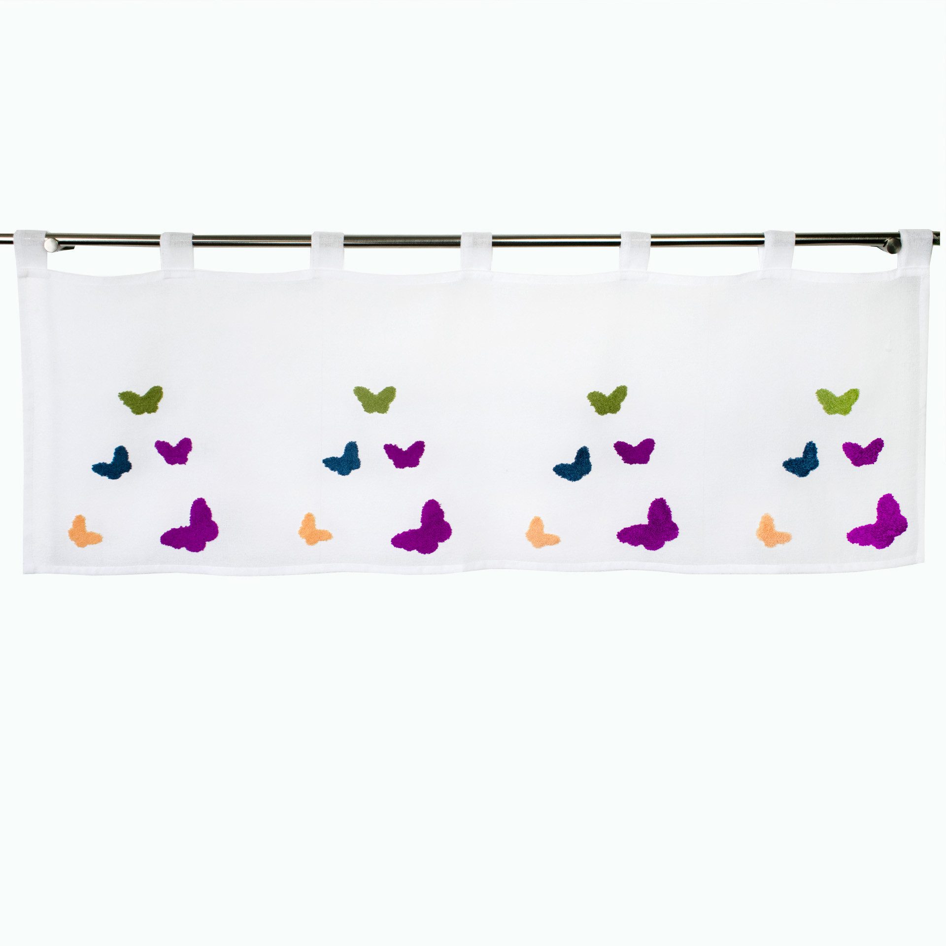 Delindo Lifestyle Scheibengardine bunte Schmetterlinge mit schlaufen (1 St) günstig online kaufen