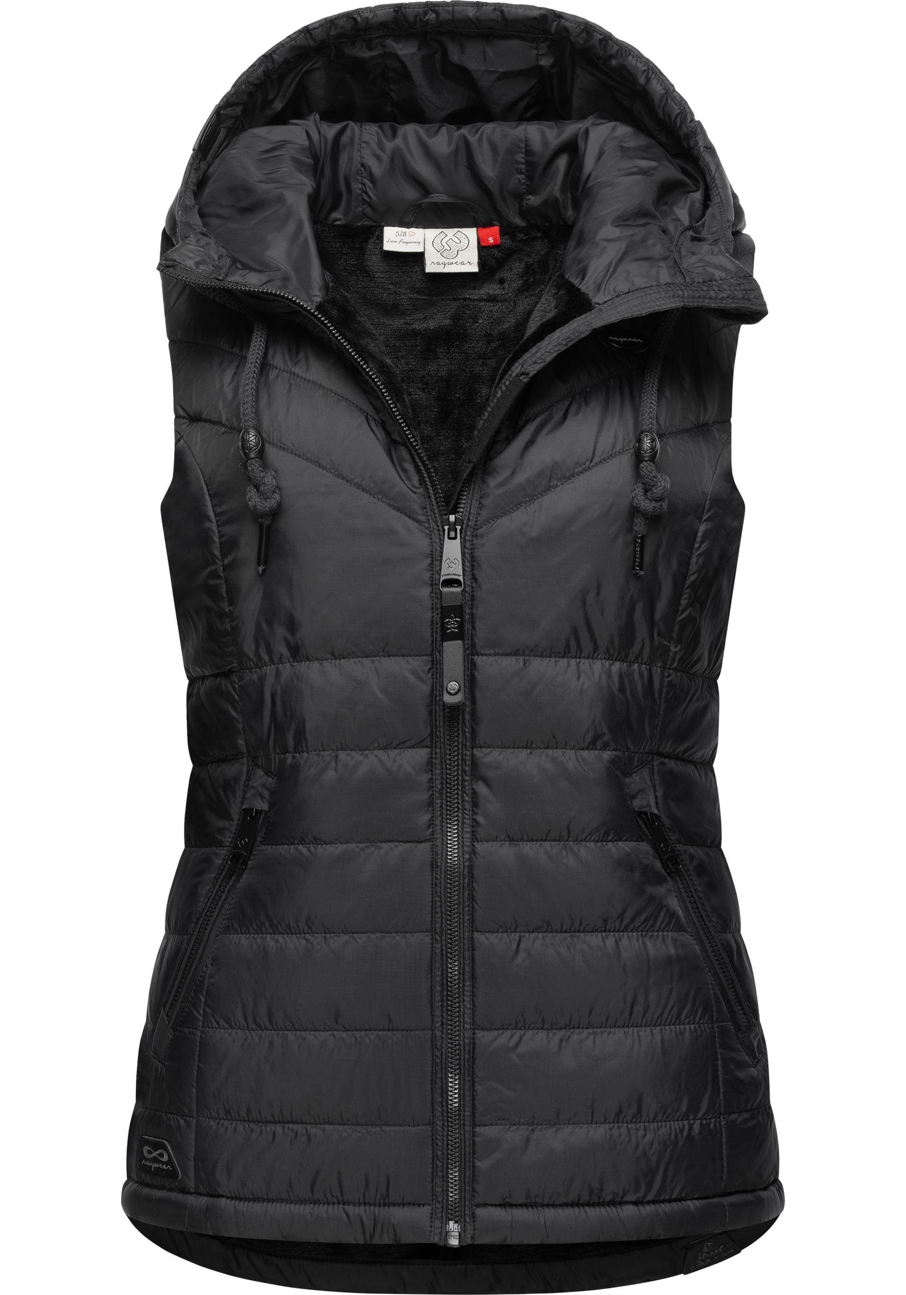 Ragwear Steppweste Lucinda Vest Weich gefütterte Damen-Weste mit Kapuze