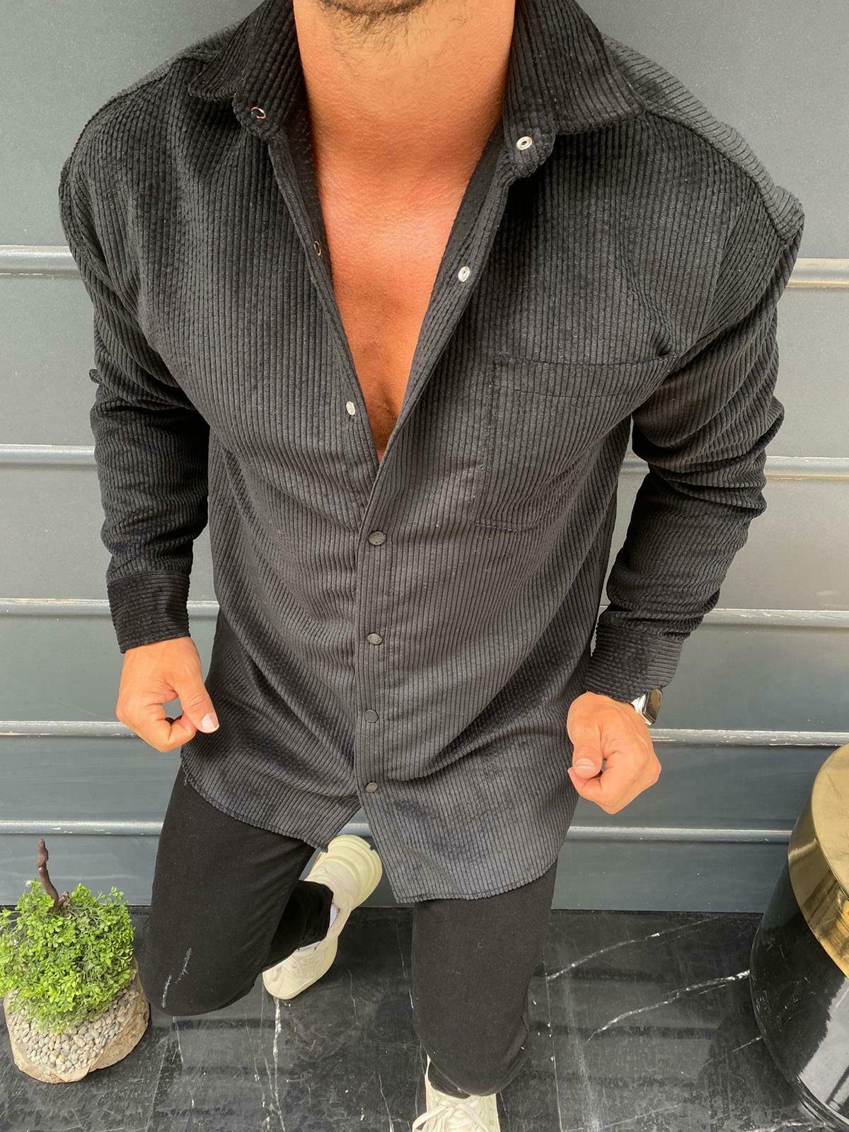 Megaman Jeans Langarmhemd Herren Cord Hemd günstig online kaufen