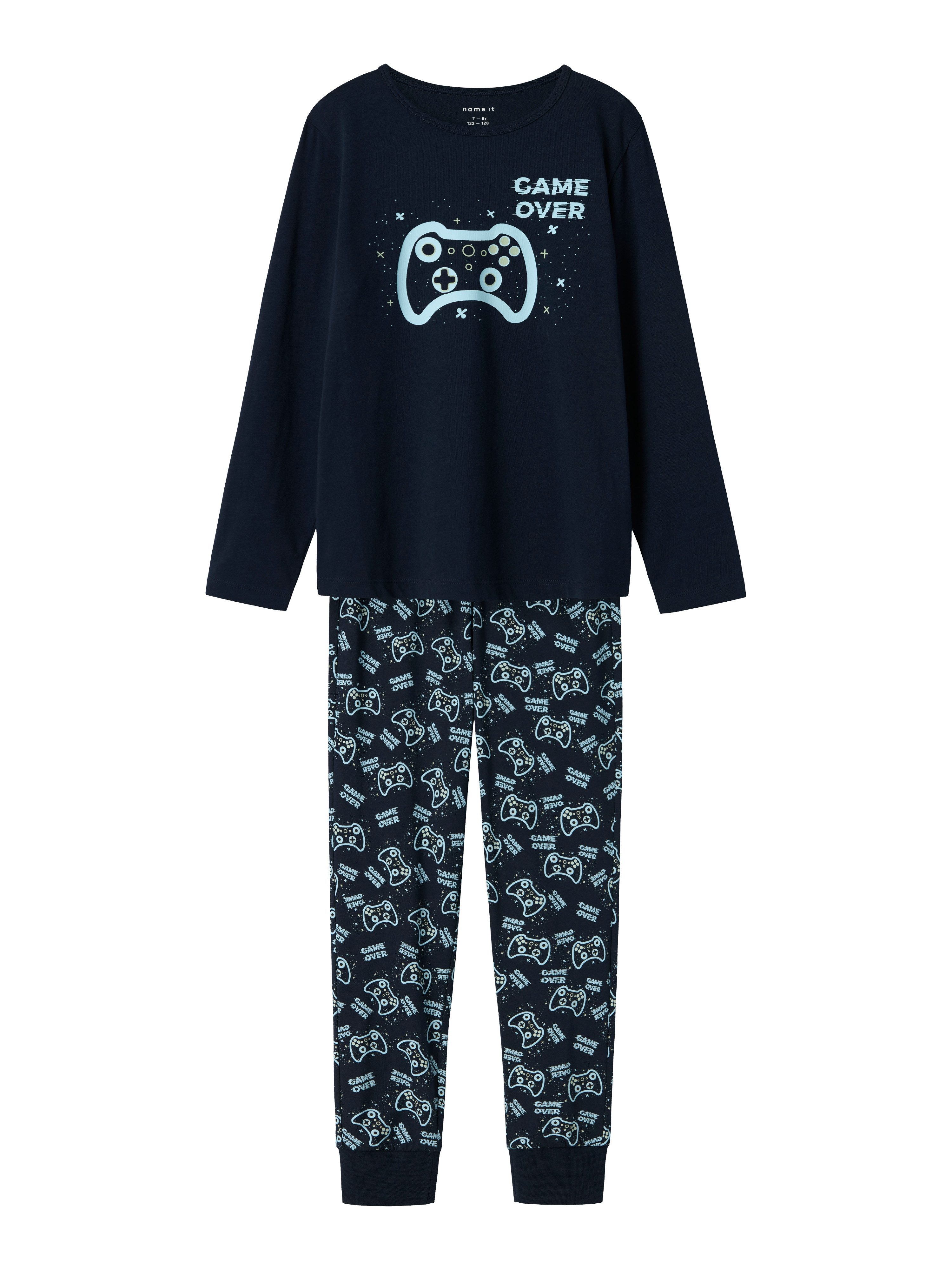 Name It Schlafanzug Jungen NKMNIGHTSET SAPPHIRE GAME NOOS (Packung, Oberteil und Hose)