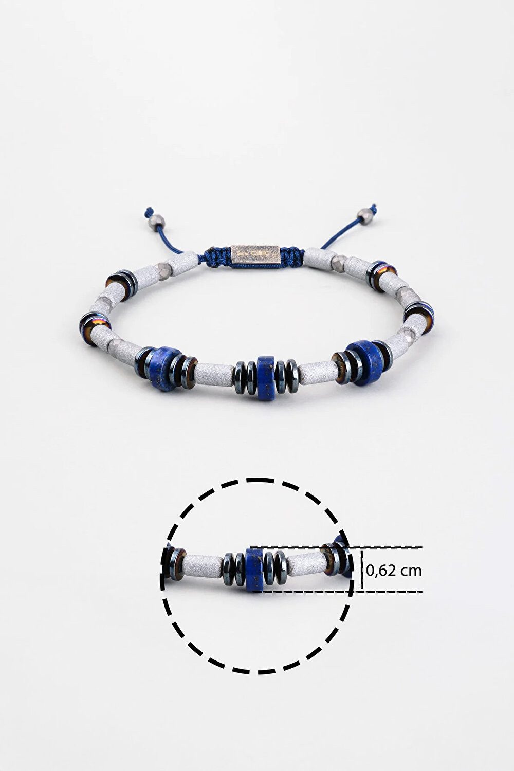 So CHIC... Armreif Hematit & Lapislazuli Herrenarmband, vergoldet