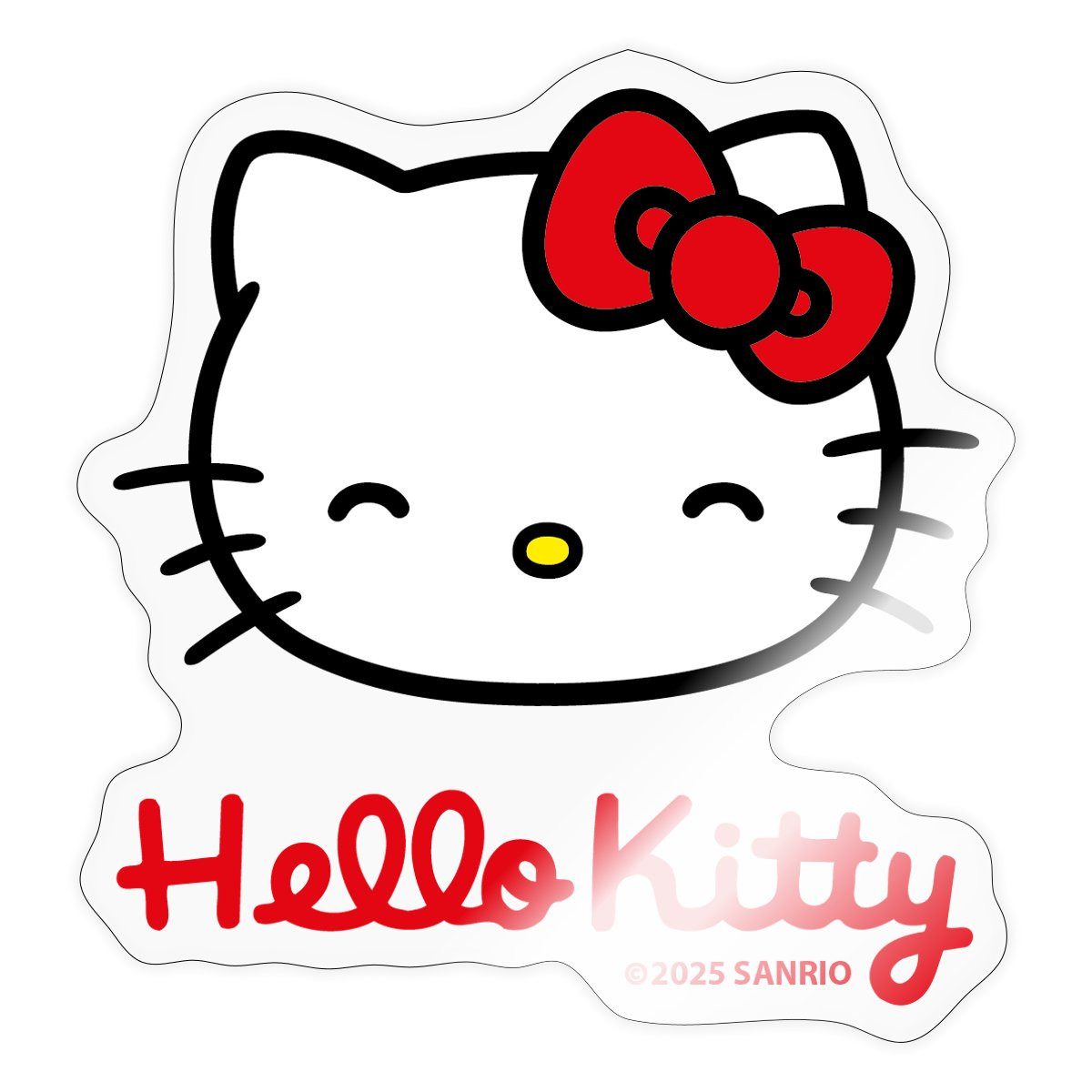 Aufkleber Hello Kitty Lächelnd Mit Hello Kitty Schriftzug Sticker Aufkleber
