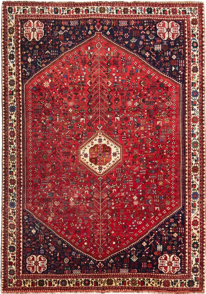 Orientteppich Shiraz 212x306 Handgeknüpfter Orientteppich / Perserteppich, Nain Trading, rechteckig, Höhe: 10 mm