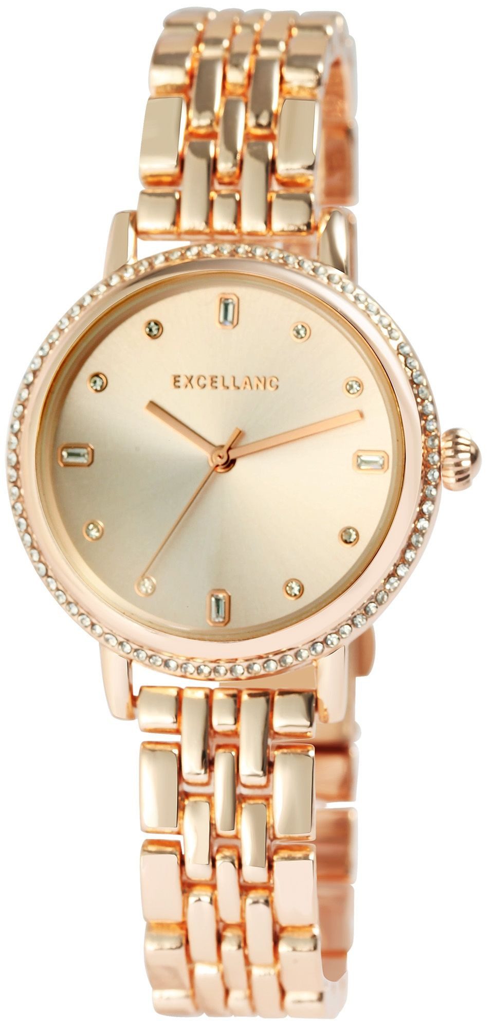 Excellanc Quarzuhr 1800248 mit Metallarmband, Similibesatz, günstig online kaufen