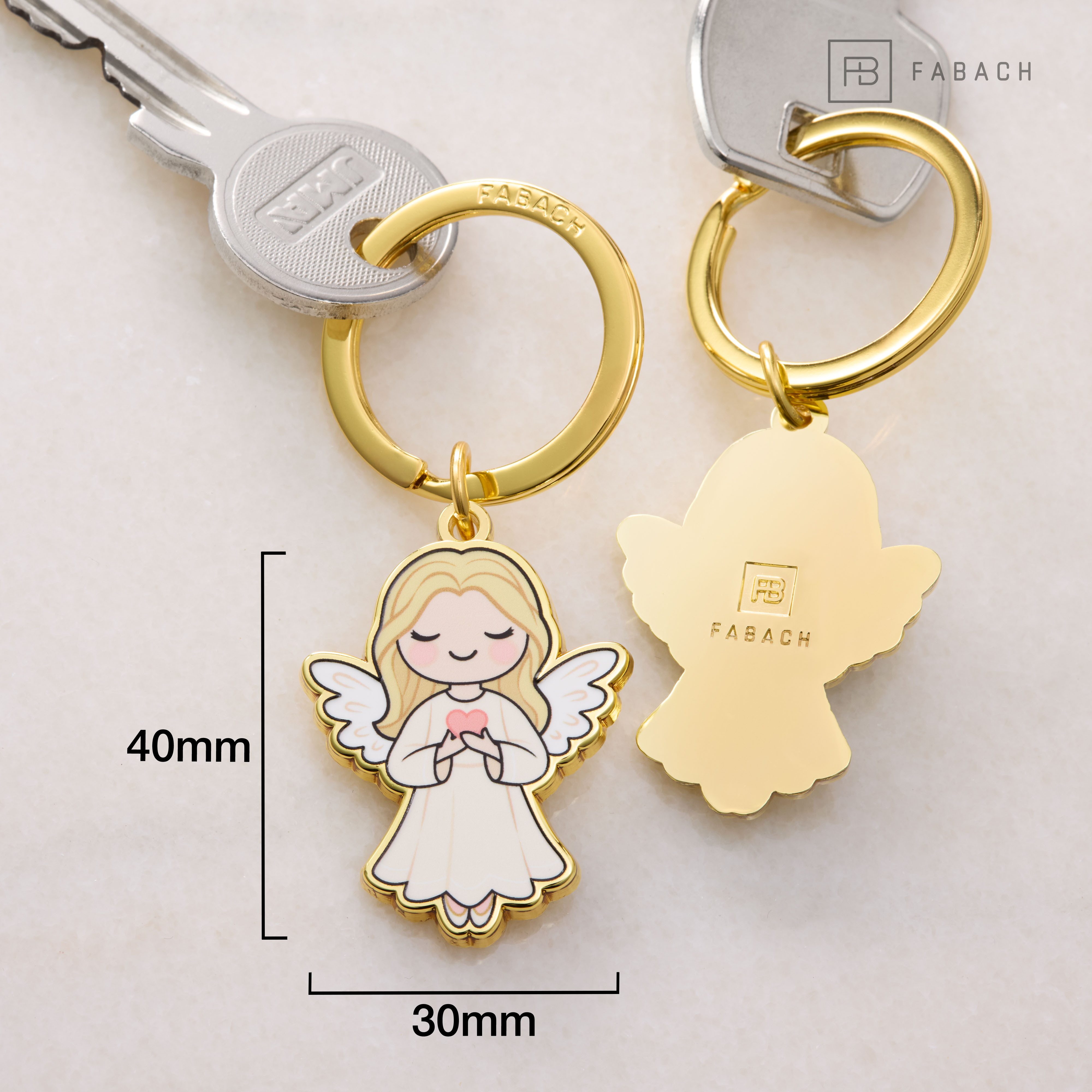 FABACH Schlüsselanhänger Schutzengel Joy mit Herz - Engel Glücksbringer - Geschenk für Freundin – Bild 3 von 5
