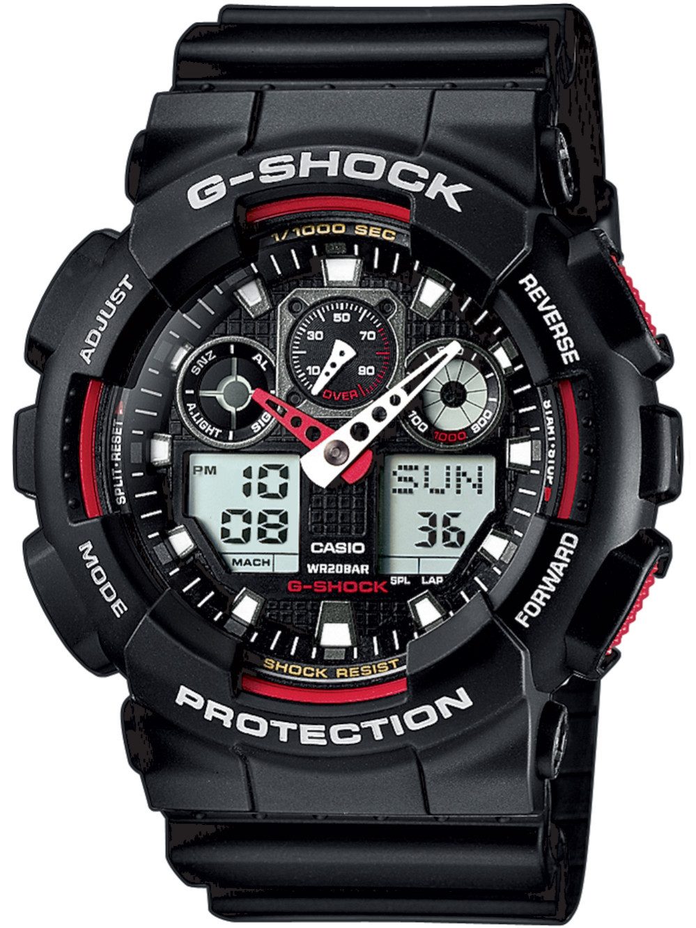 CASIO Quarzuhr Casio GA-100-1A4ER G-Shock Herrenuhr 51mm 20atm Casio GA-100-1A4ER G-Shock Herrenuhr 51mm 20atm