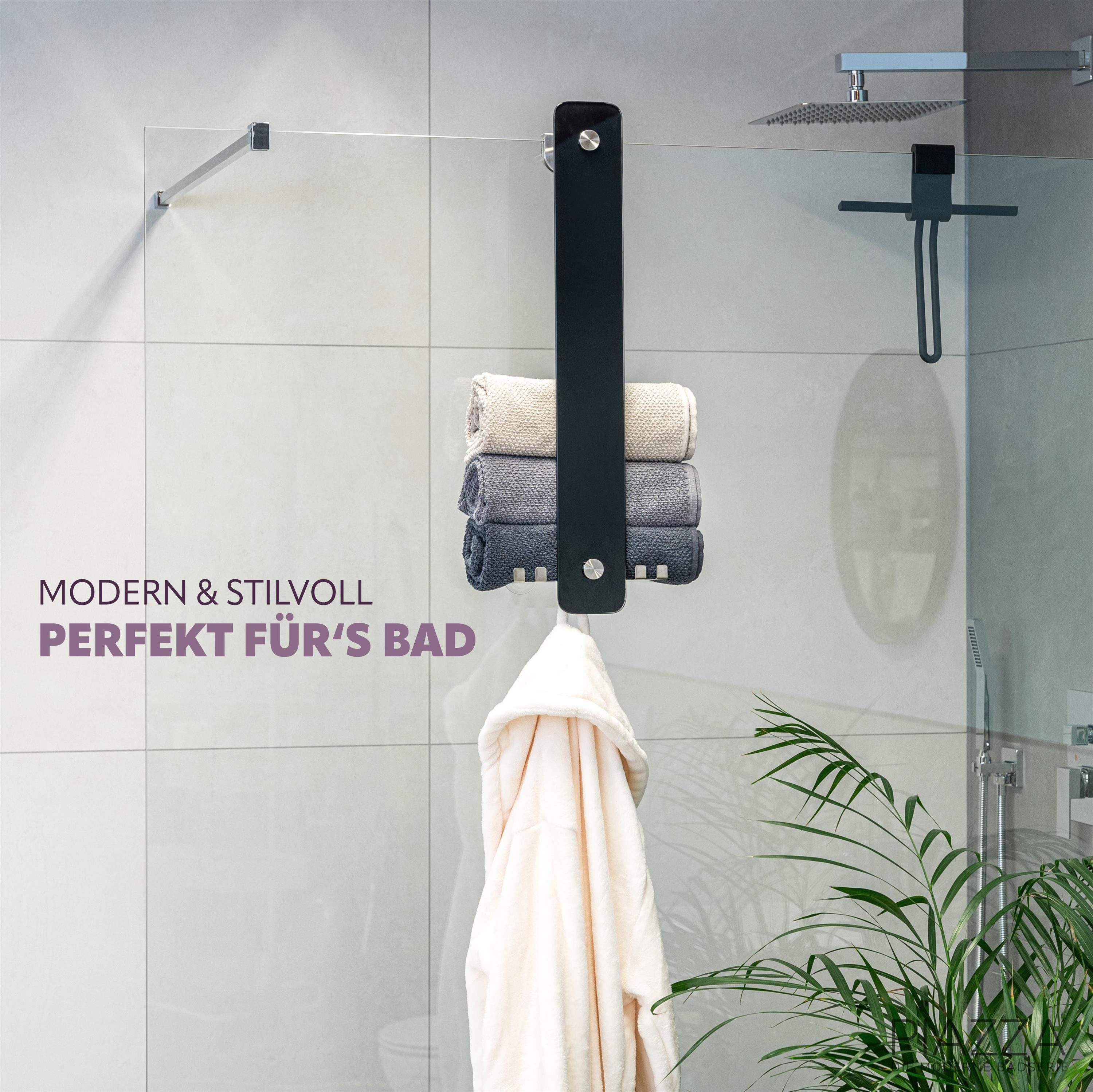 bremermann Handtuchhalter bremermann Bad-Serie PIAZZA - 2in1, Glas und Edelstahl matt